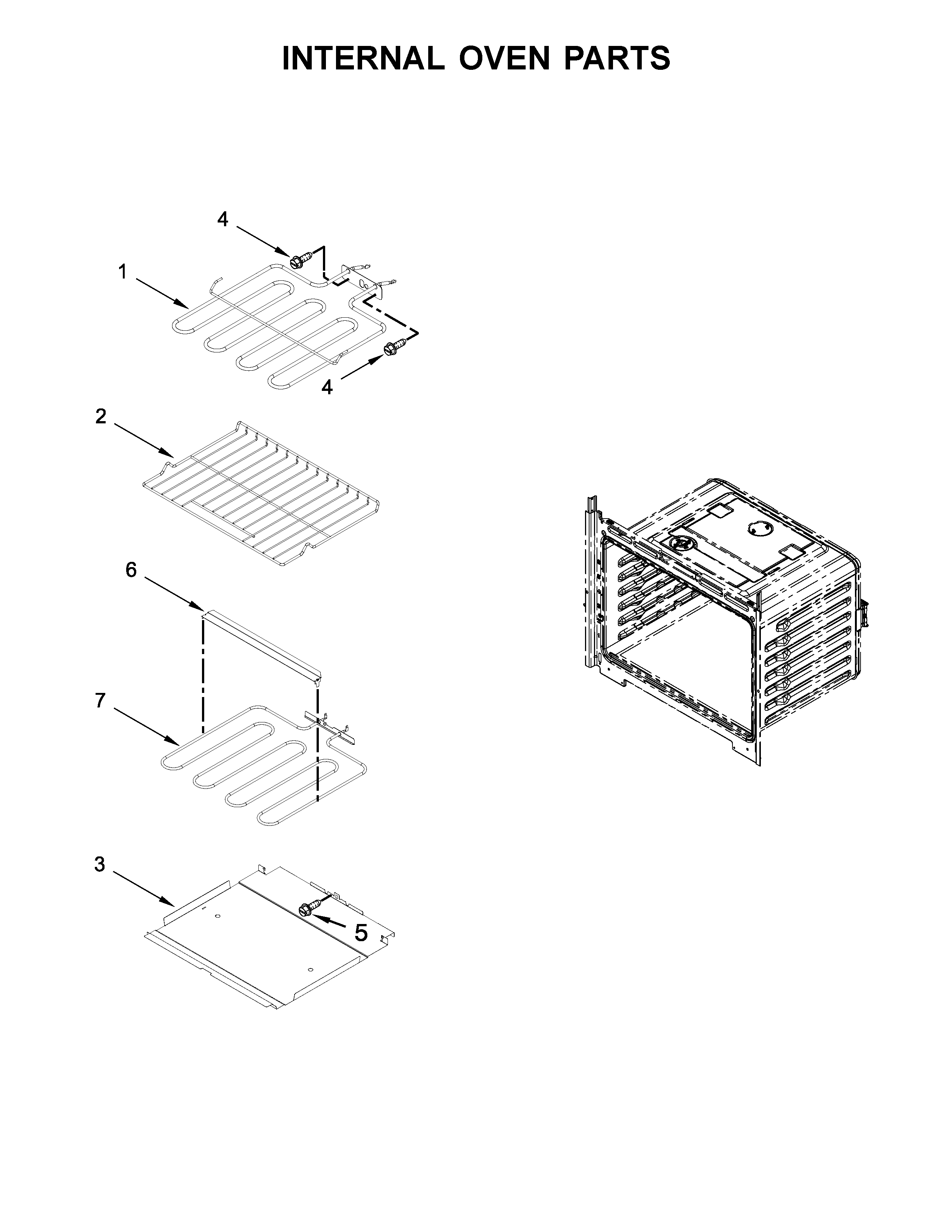 Whirlpool WOS51EC0HB00 internal oven parts diagram