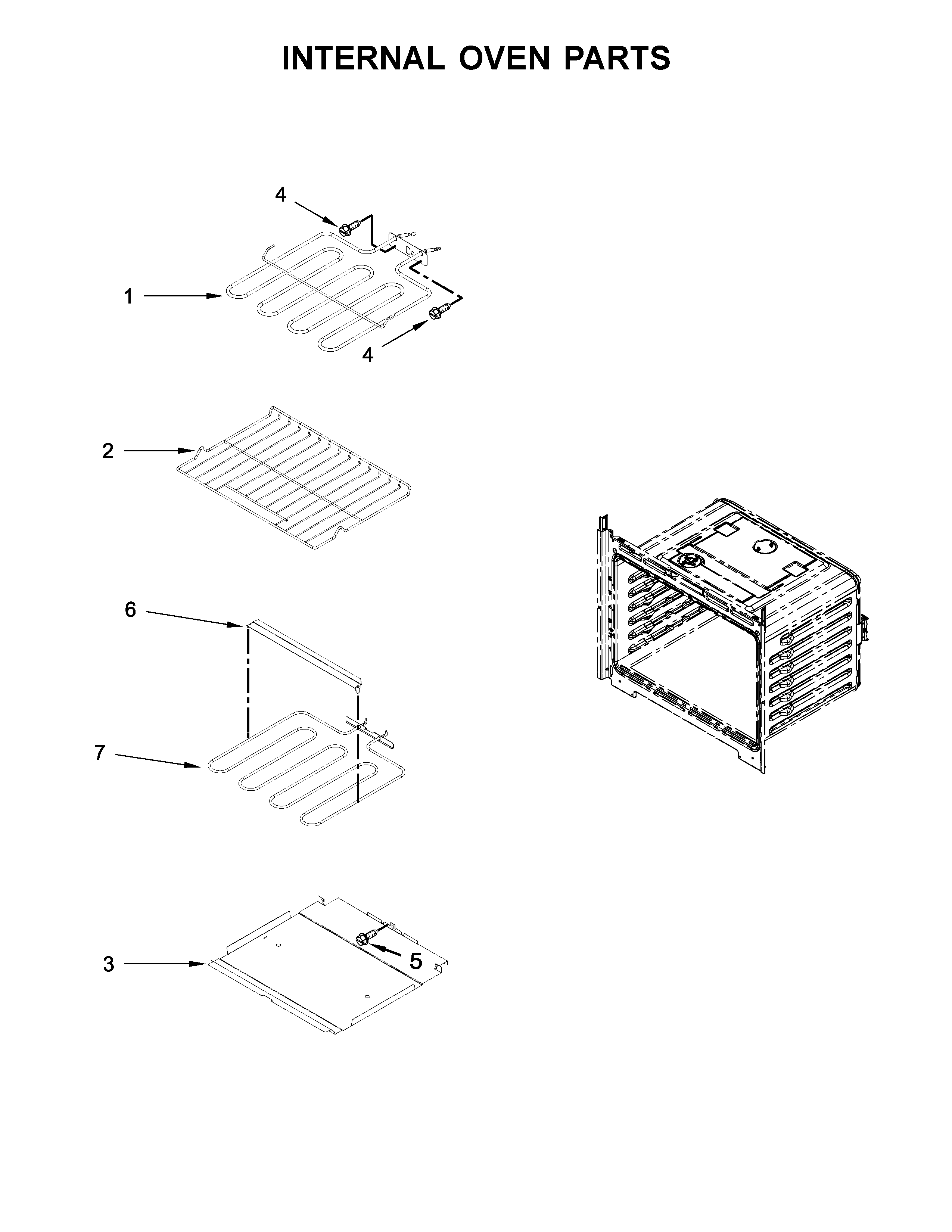Whirlpool WOD51EC0HW00 internal oven parts diagram