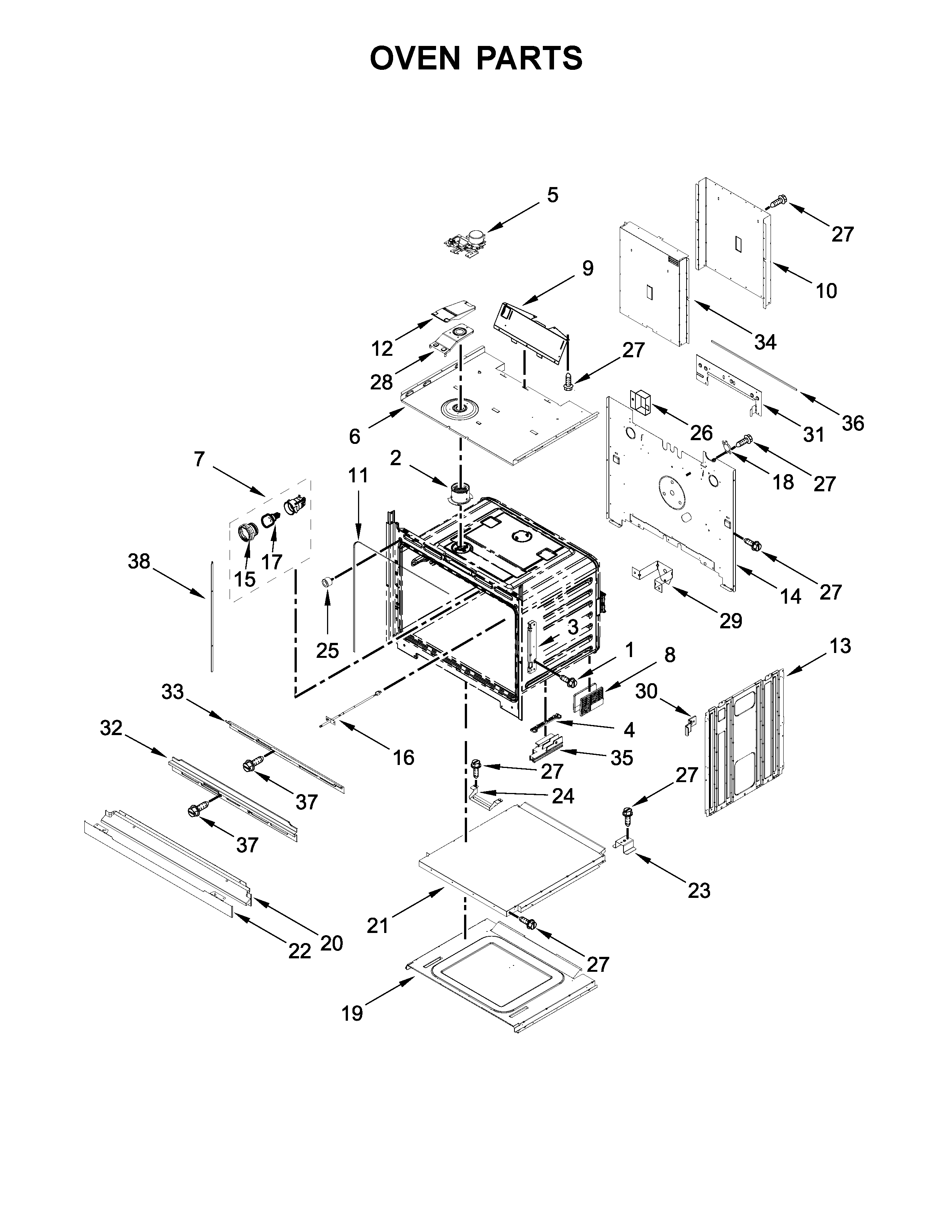 Whirlpool WOD51EC7HS00 oven parts diagram