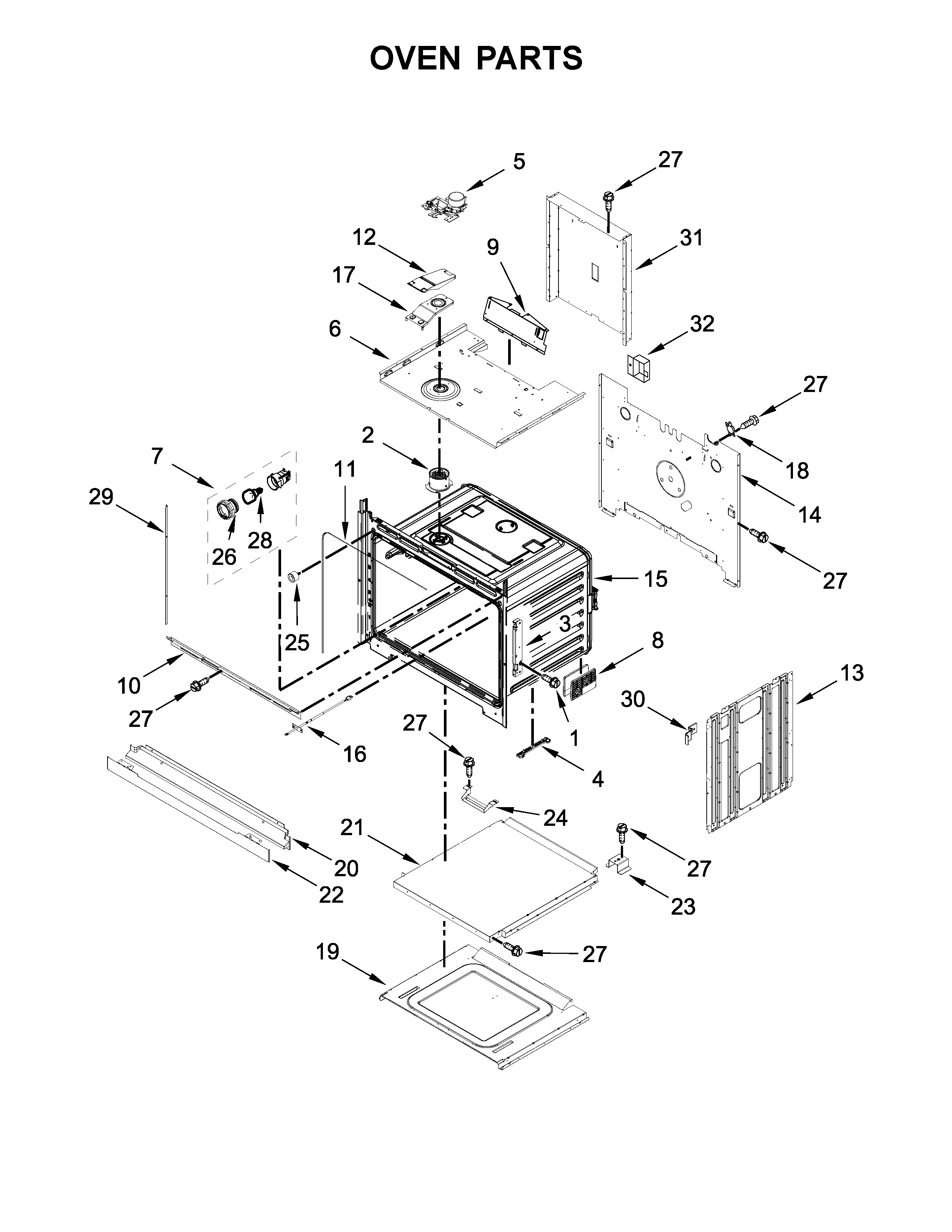 Whirlpool WOS51EC7HW00 oven parts diagram