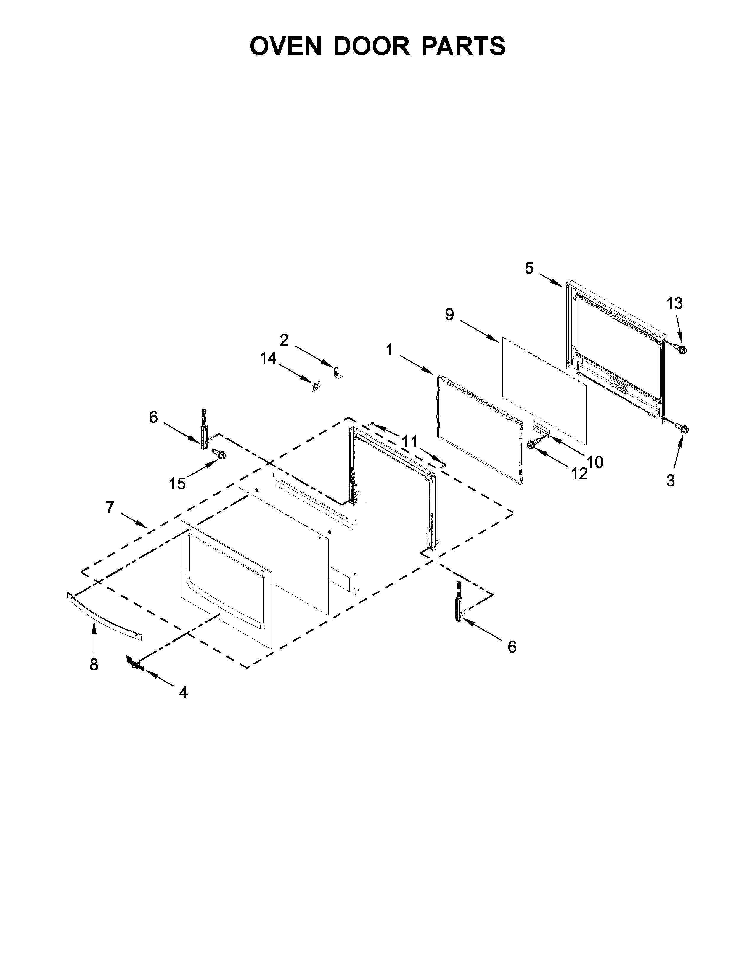 Whirlpool WOS51EC7HW00 oven door parts diagram