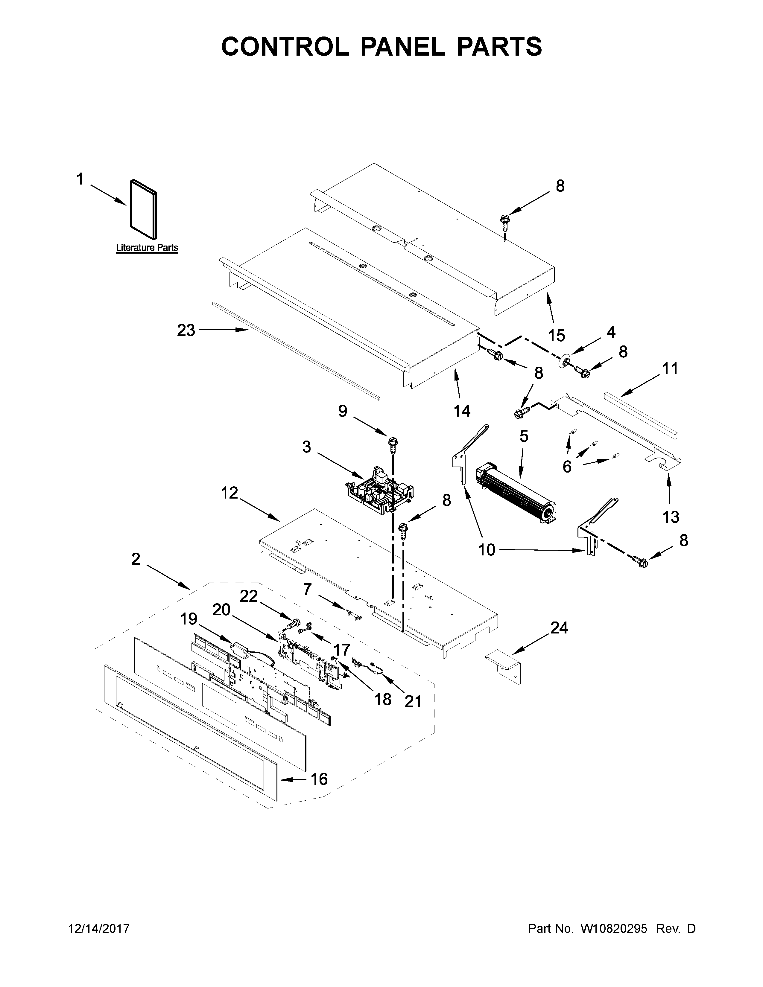 Jenn-Air JJW3830DP01 control panel parts diagram