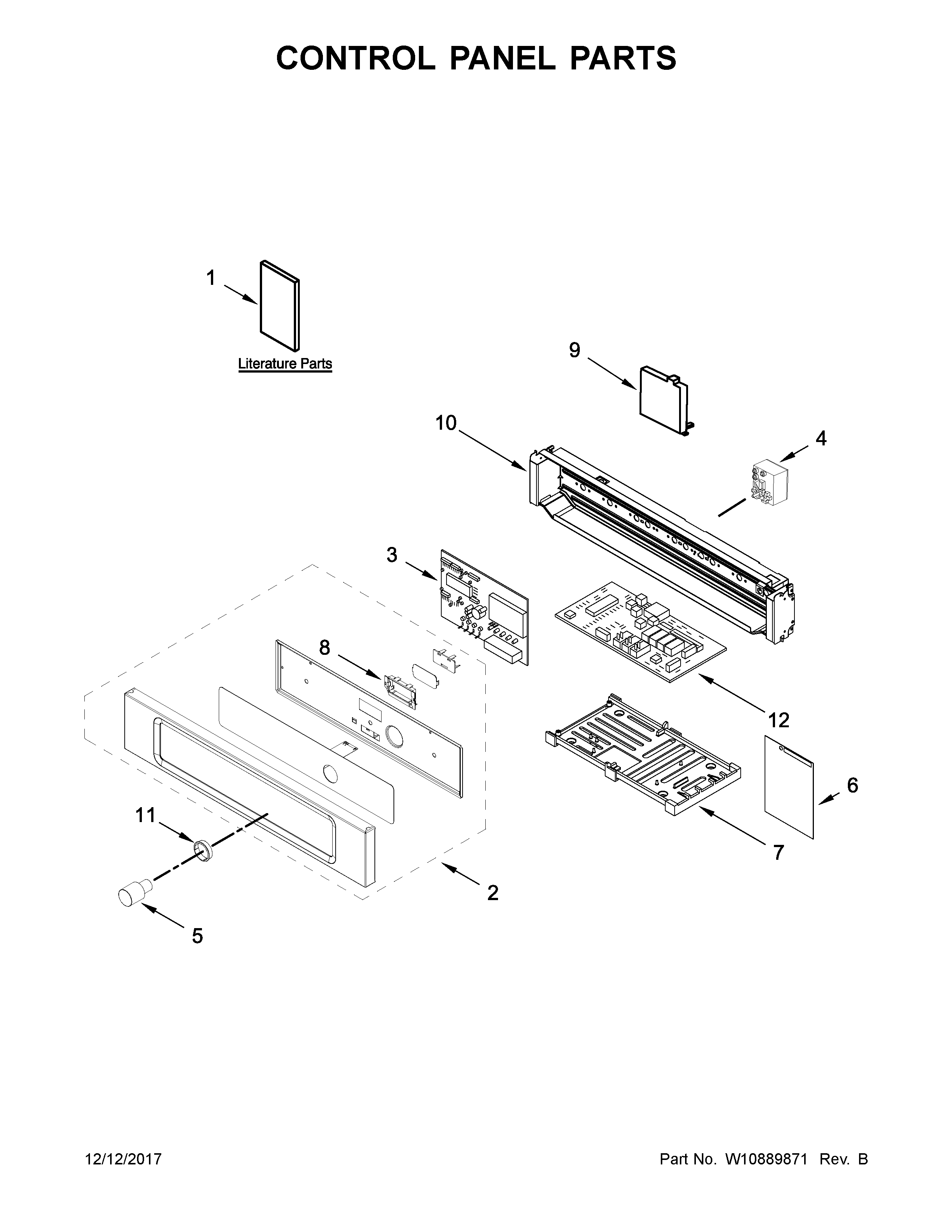 KitchenAid KMBS104ESS02 control panel parts diagram