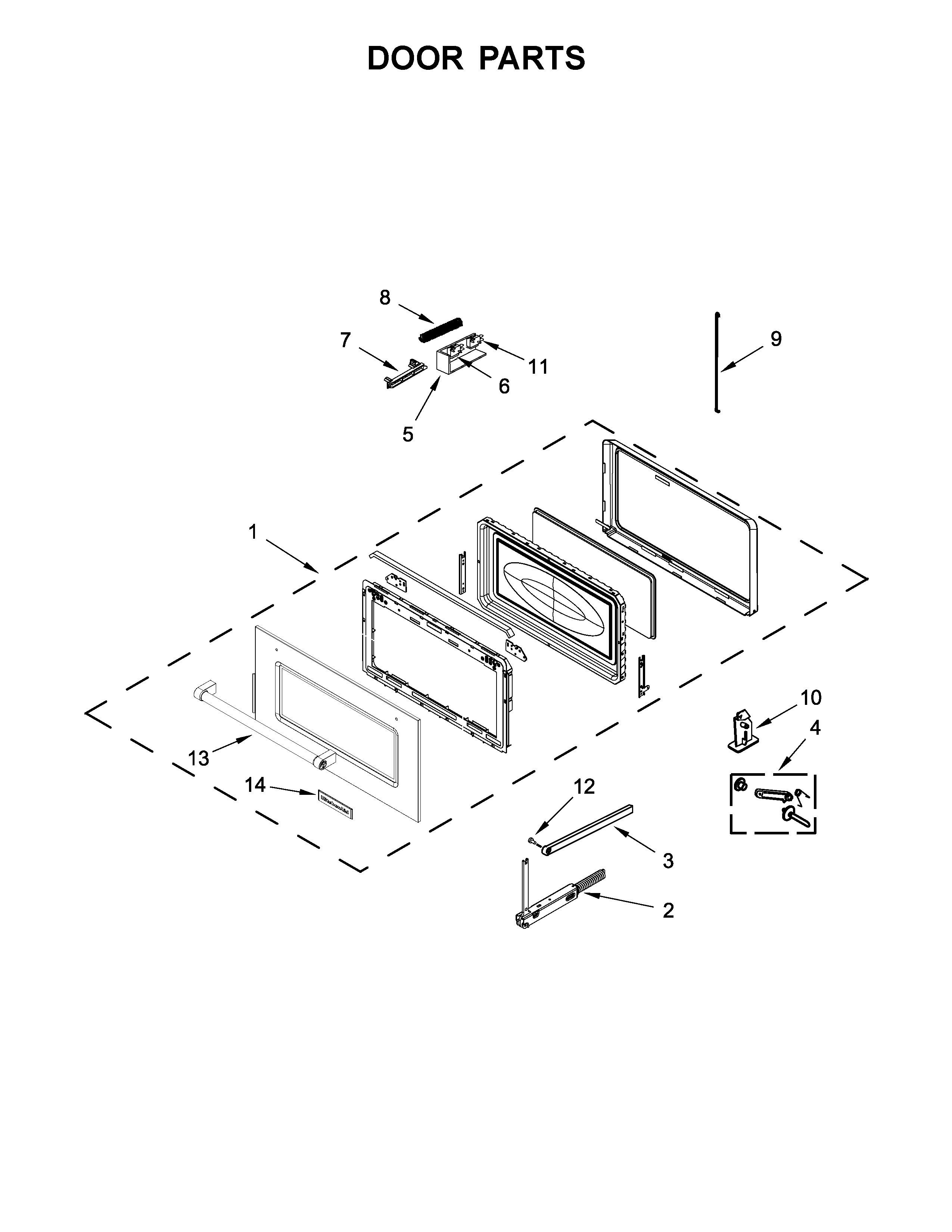 KitchenAid KMBS104ESS02 door parts diagram
