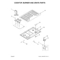 Whirlpool WCG51US6DS00 cooktop, burner and grate parts diagram