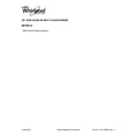 Whirlpool WEG515S0FV1 cover sheet diagram