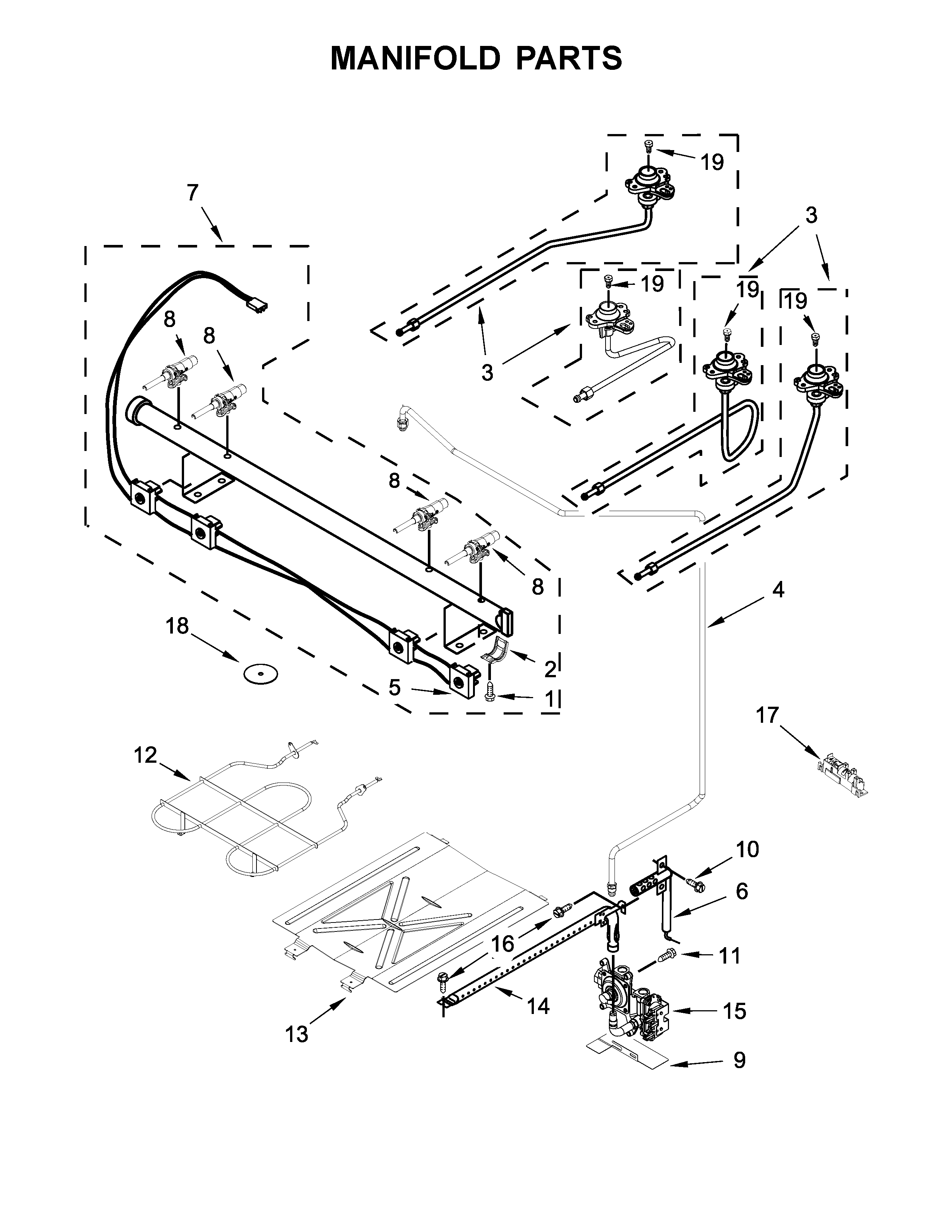 Whirlpool WEG515S0FV2 manifold parts diagram