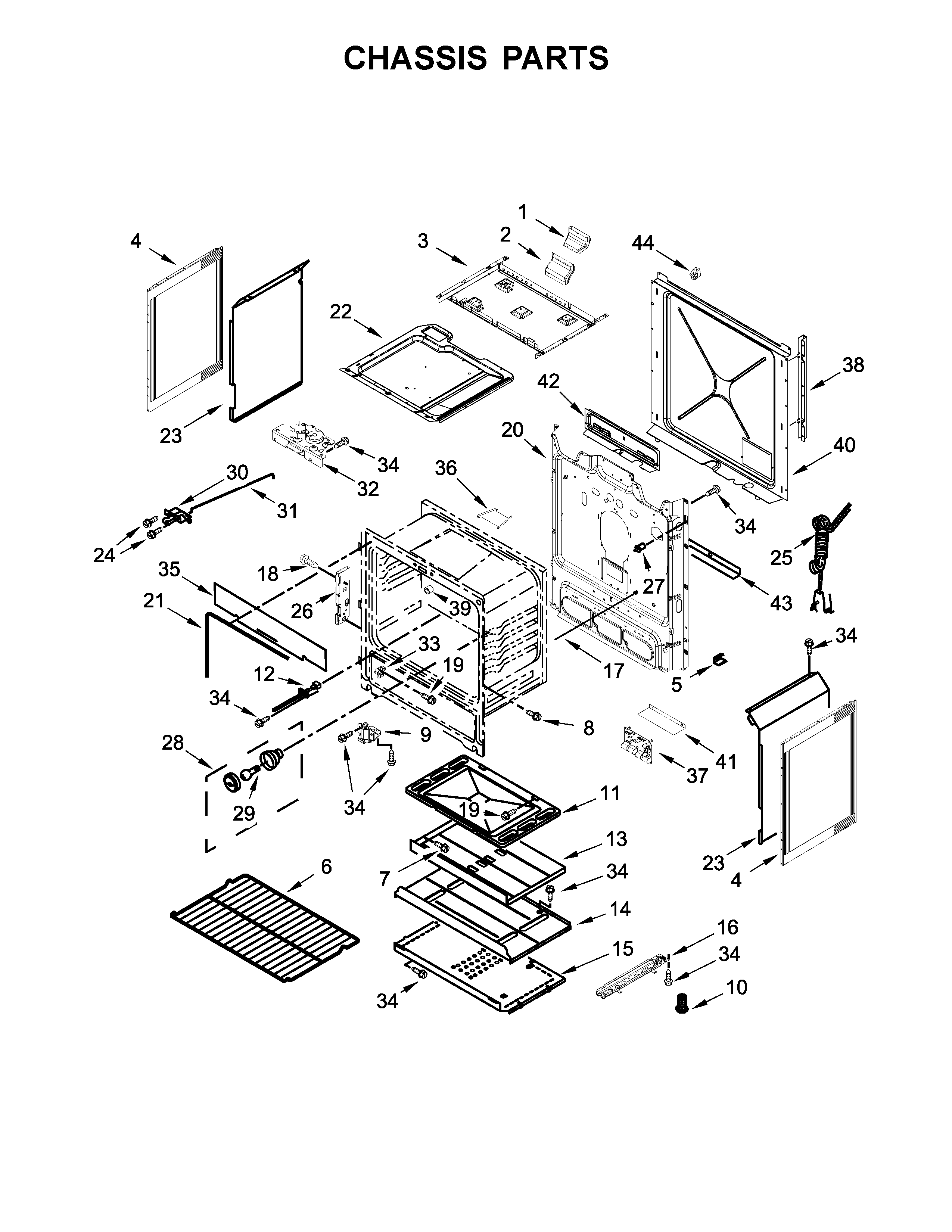 Whirlpool WEG515S0FV2 chassis parts diagram