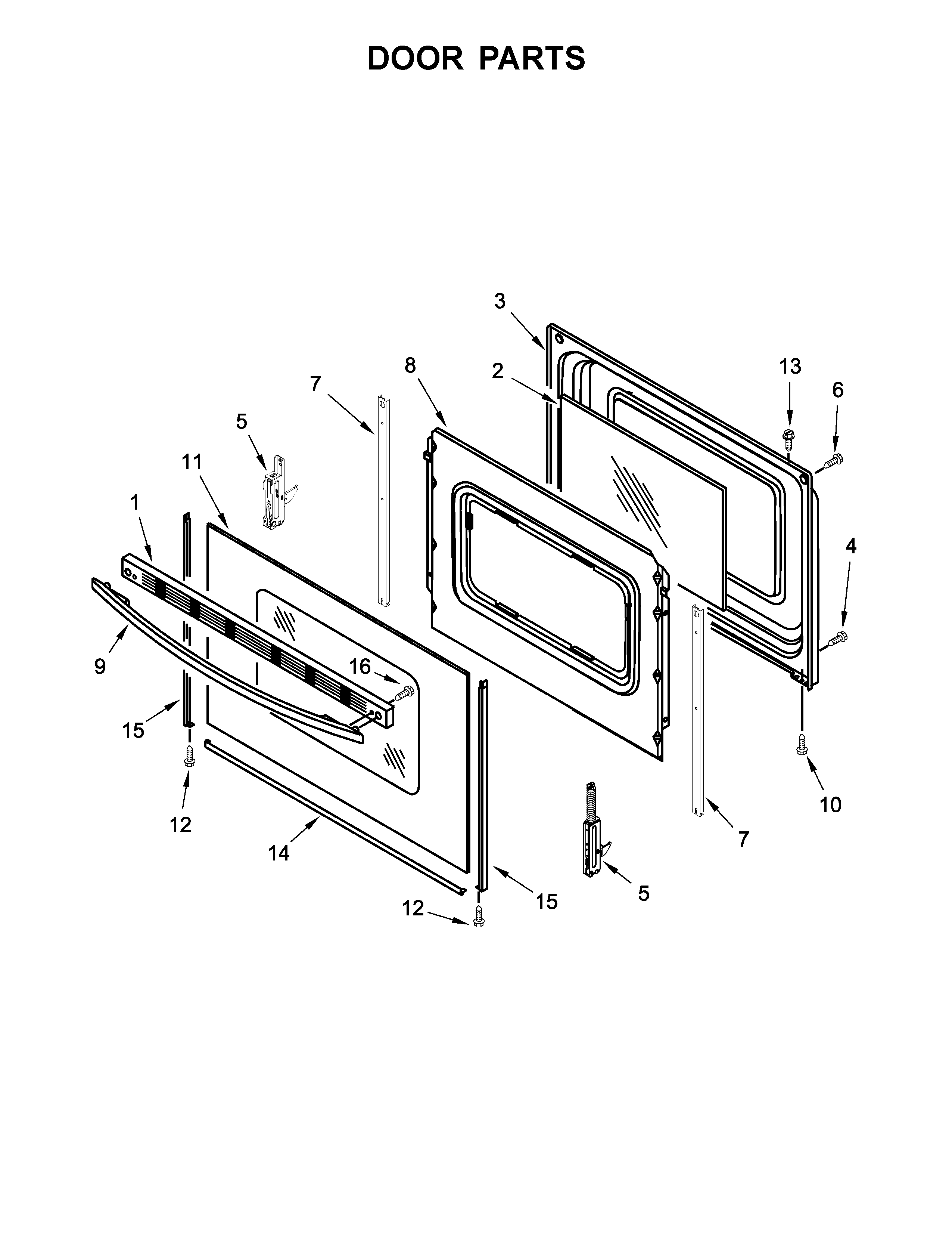Amana 4KAER5500AW1 door parts diagram