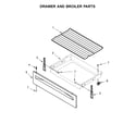 Amana 4KAER5500AW1 drawer and broiler parts diagram