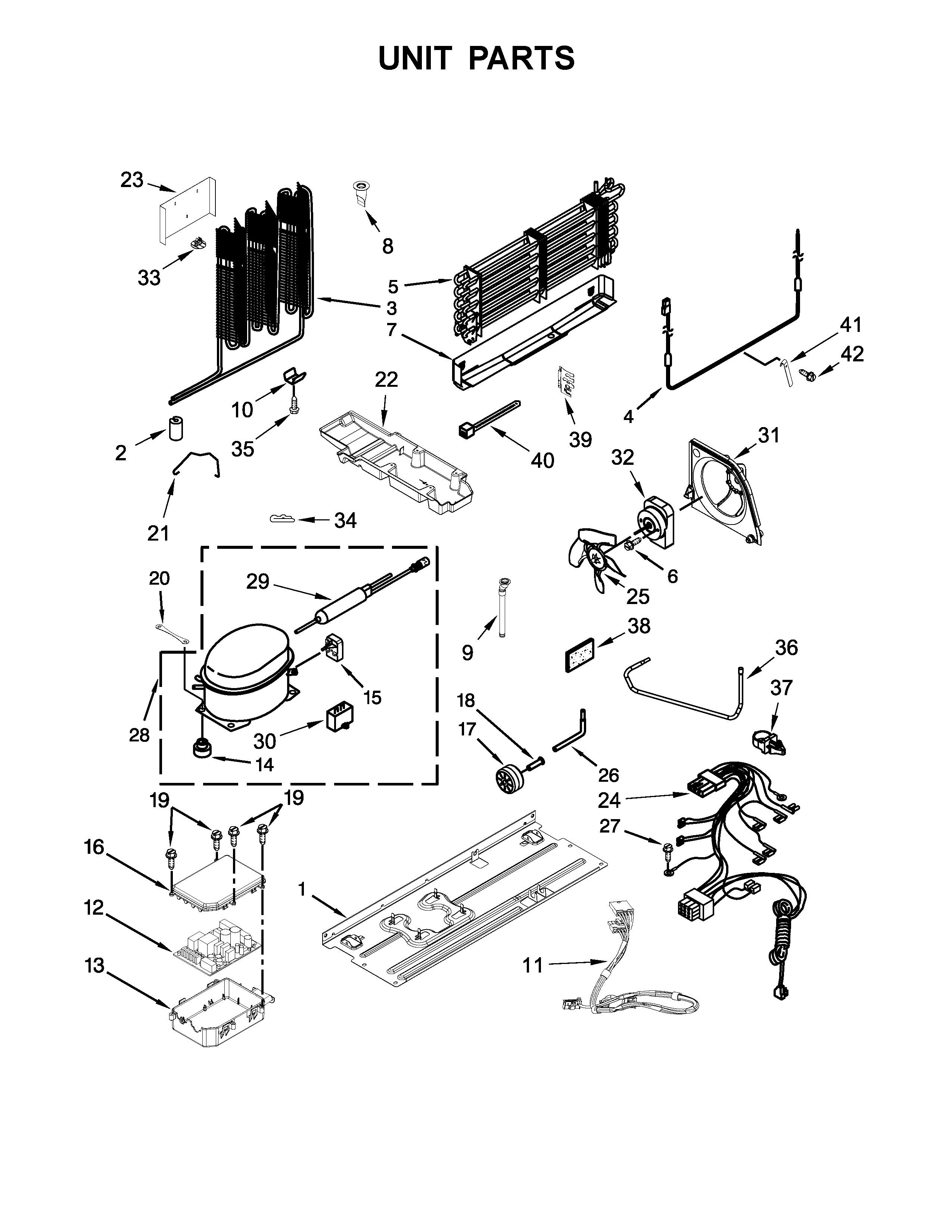 Whirlpool WRFA60SMHN00 unit parts diagram
