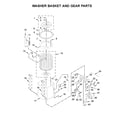 Whirlpool WET4124HW0 washer basket and gear parts diagram