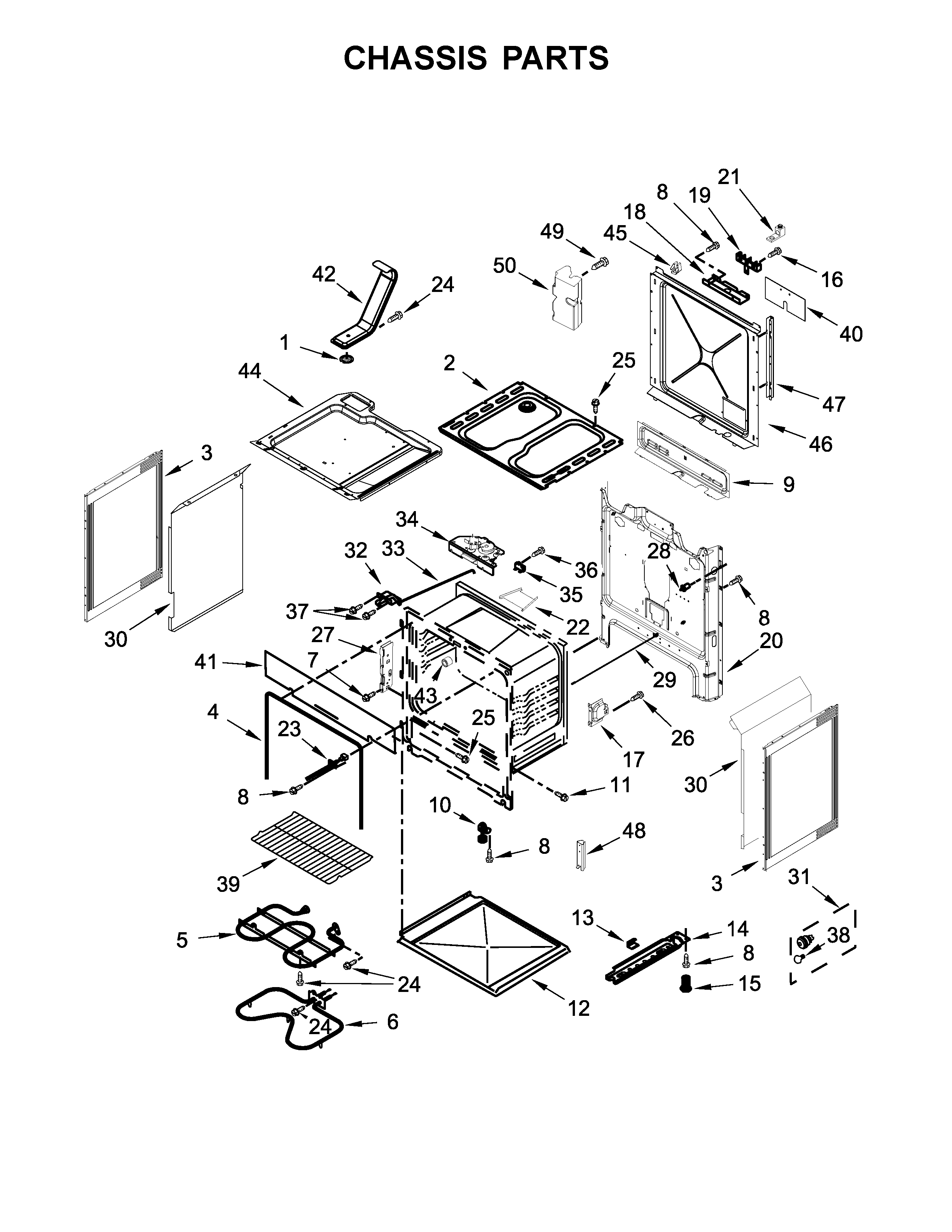 Whirlpool WEC310SAGS0 chassis parts diagram