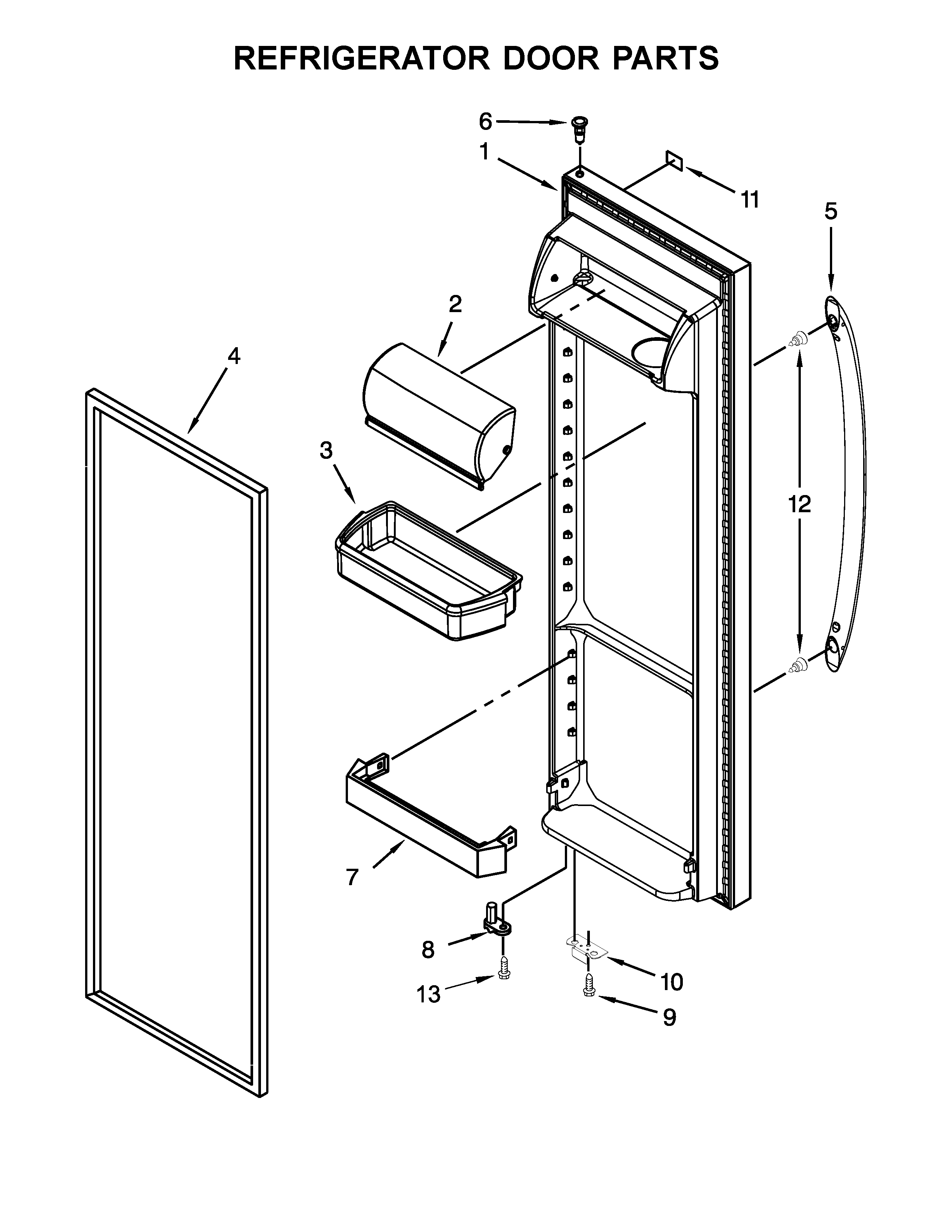 Whirlpool WRS325FDAW04 refrigerator door parts diagram