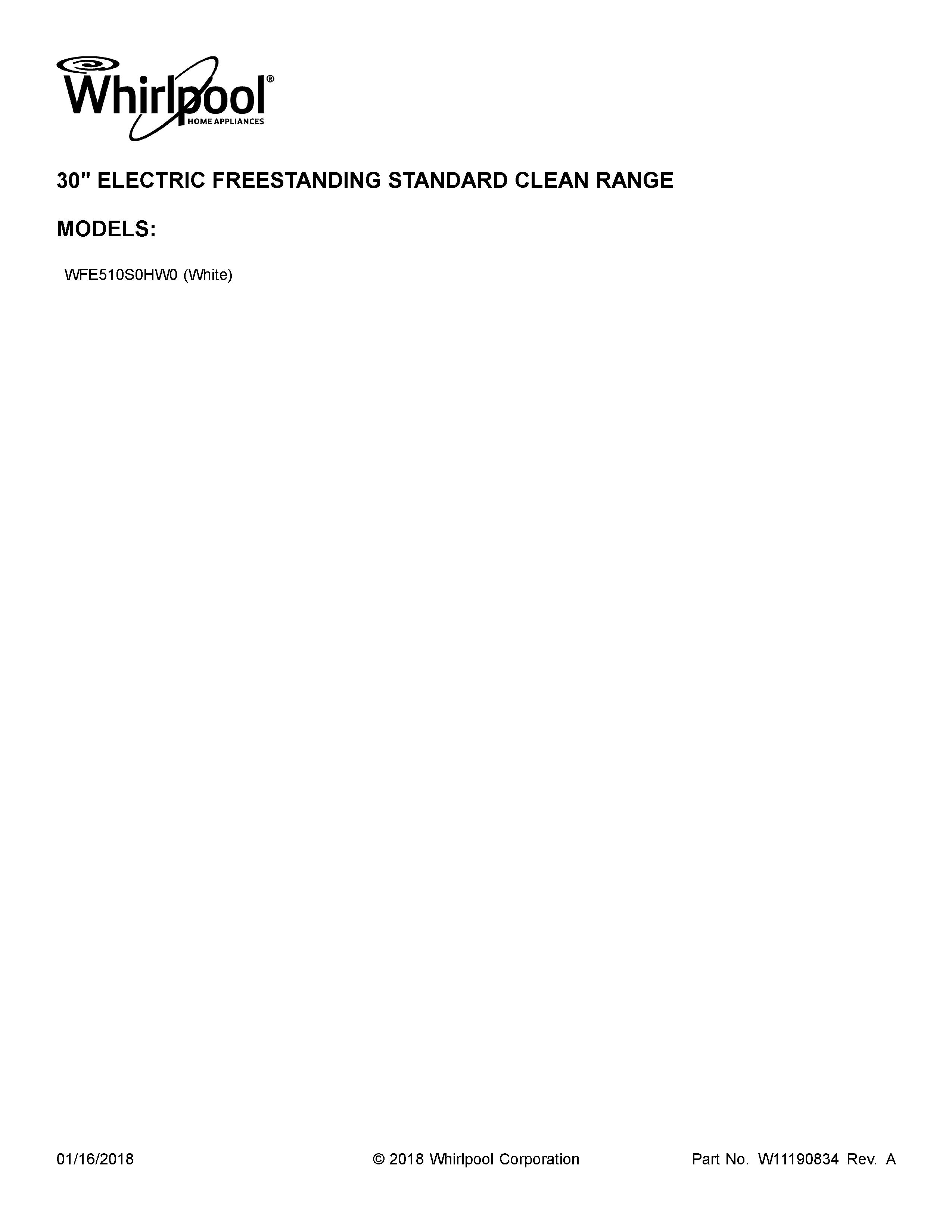 Whirlpool WFE510S0HW0 cover sheet diagram