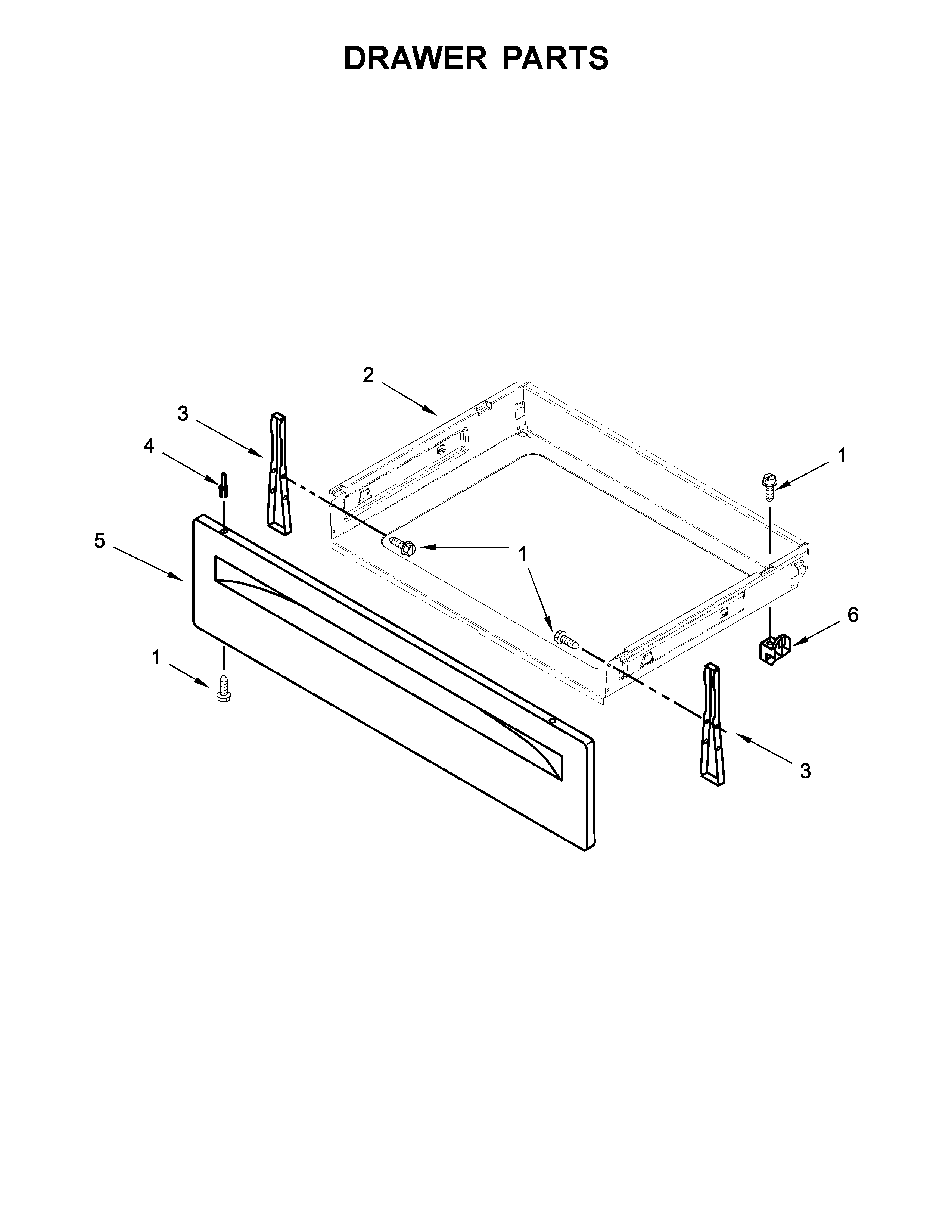 Whirlpool WFE510S0HW0 drawer parts diagram