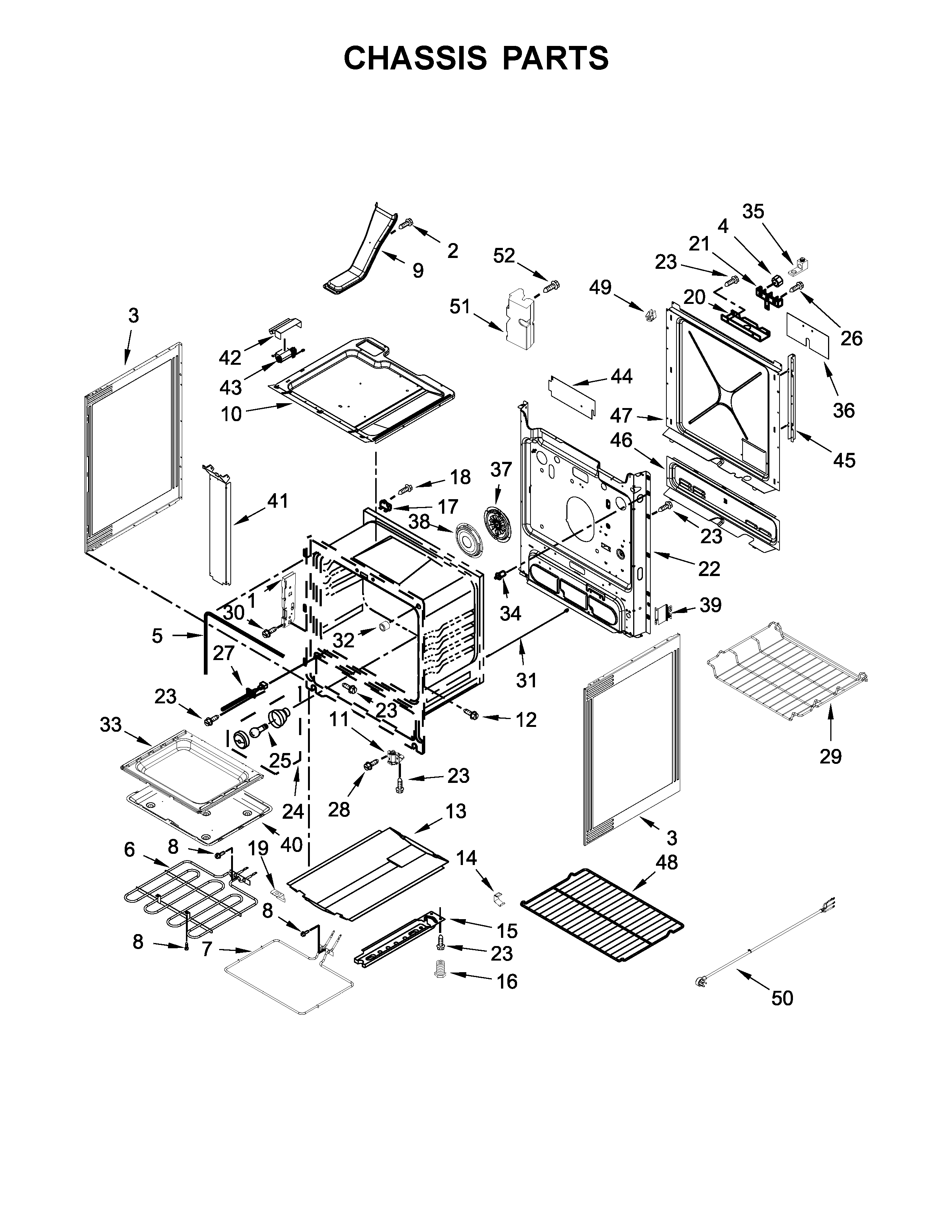 Whirlpool YWEE750H0HW0 chassis parts diagram