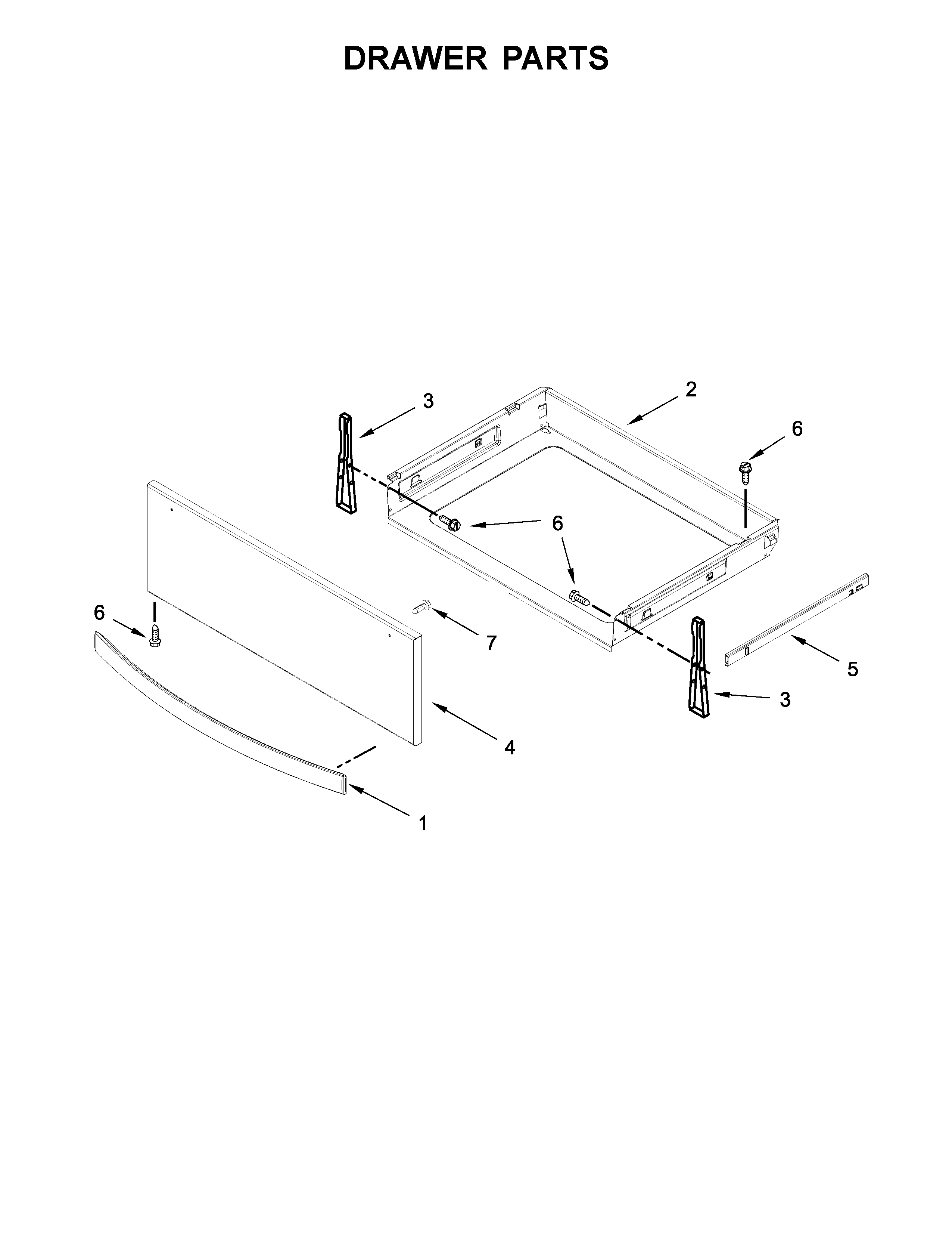 Whirlpool YWEE750H0HW0 drawer parts diagram