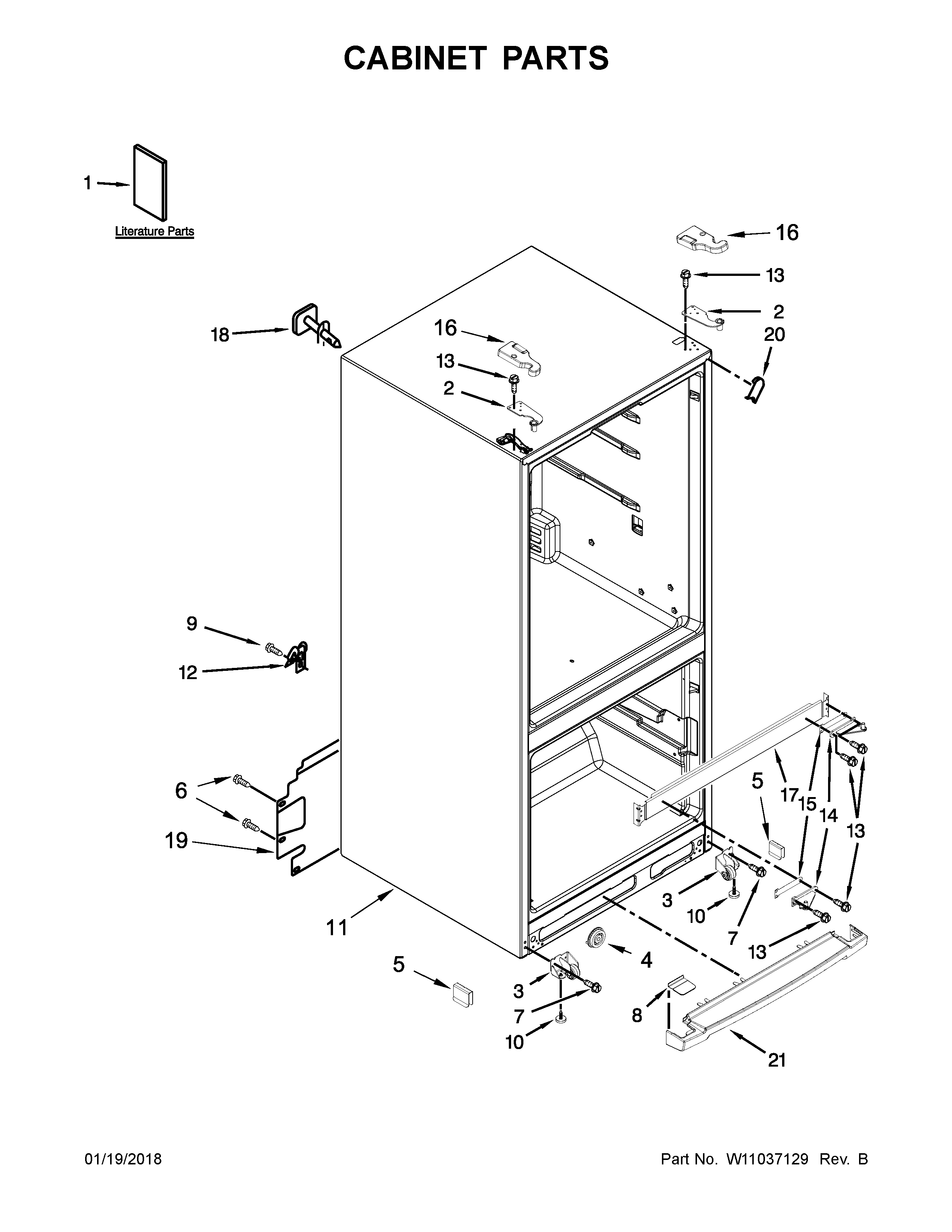 Maytag MFB2055FRW00 cabinet parts diagram