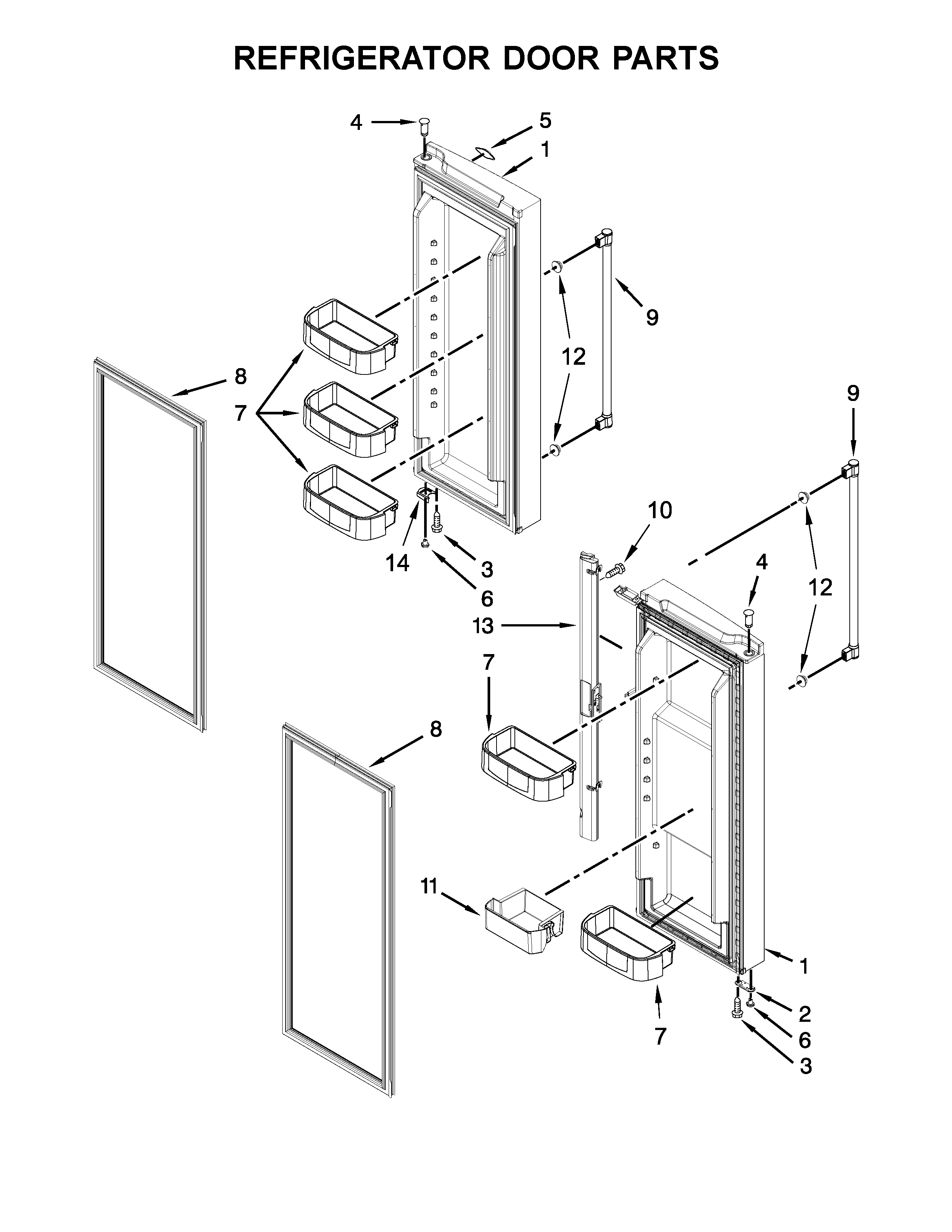 Maytag MFB2055FRW00 refrigerator door parts diagram