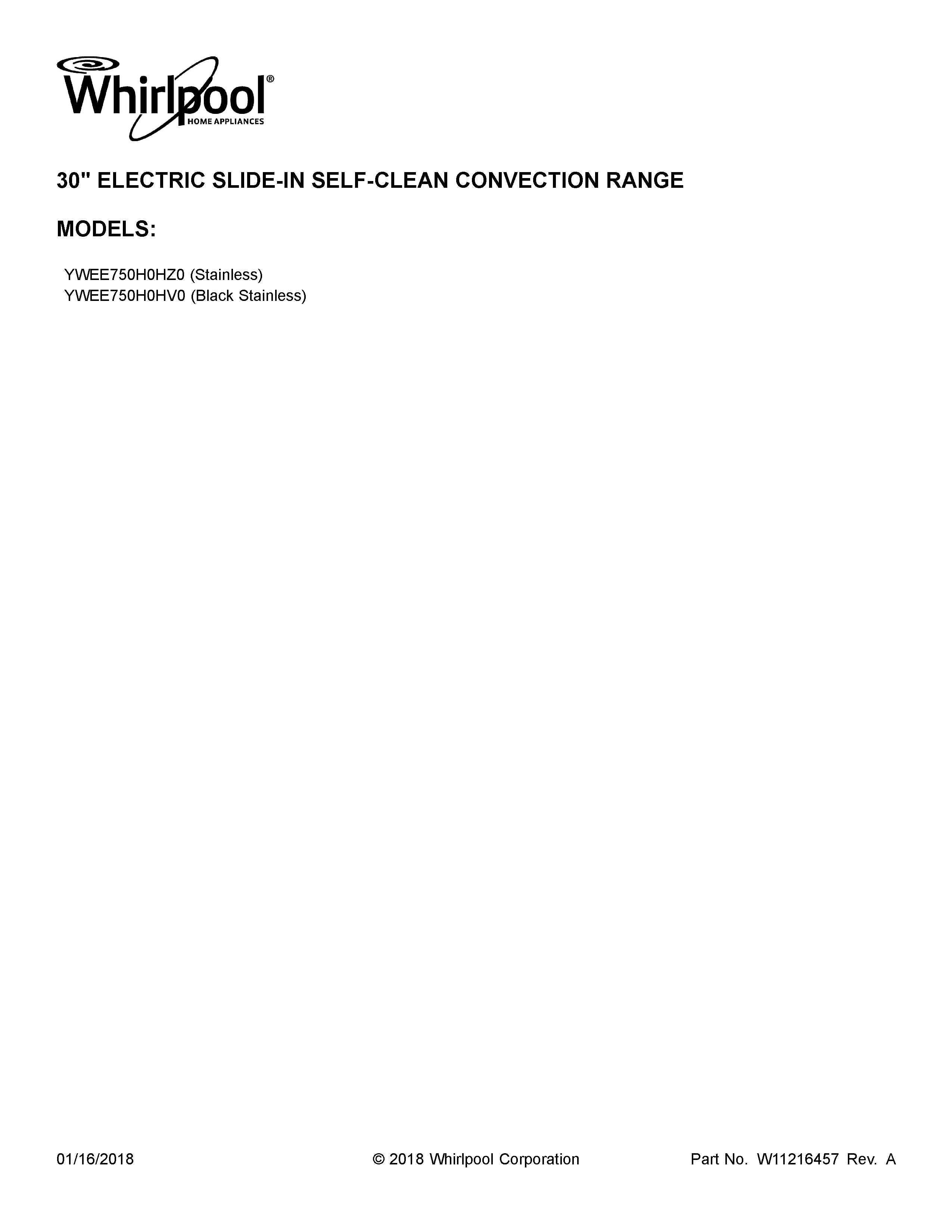 Whirlpool YWEE750H0HV0 cover sheet diagram
