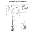 Whirlpool WRS970CIDM00 motor and ice container parts diagram