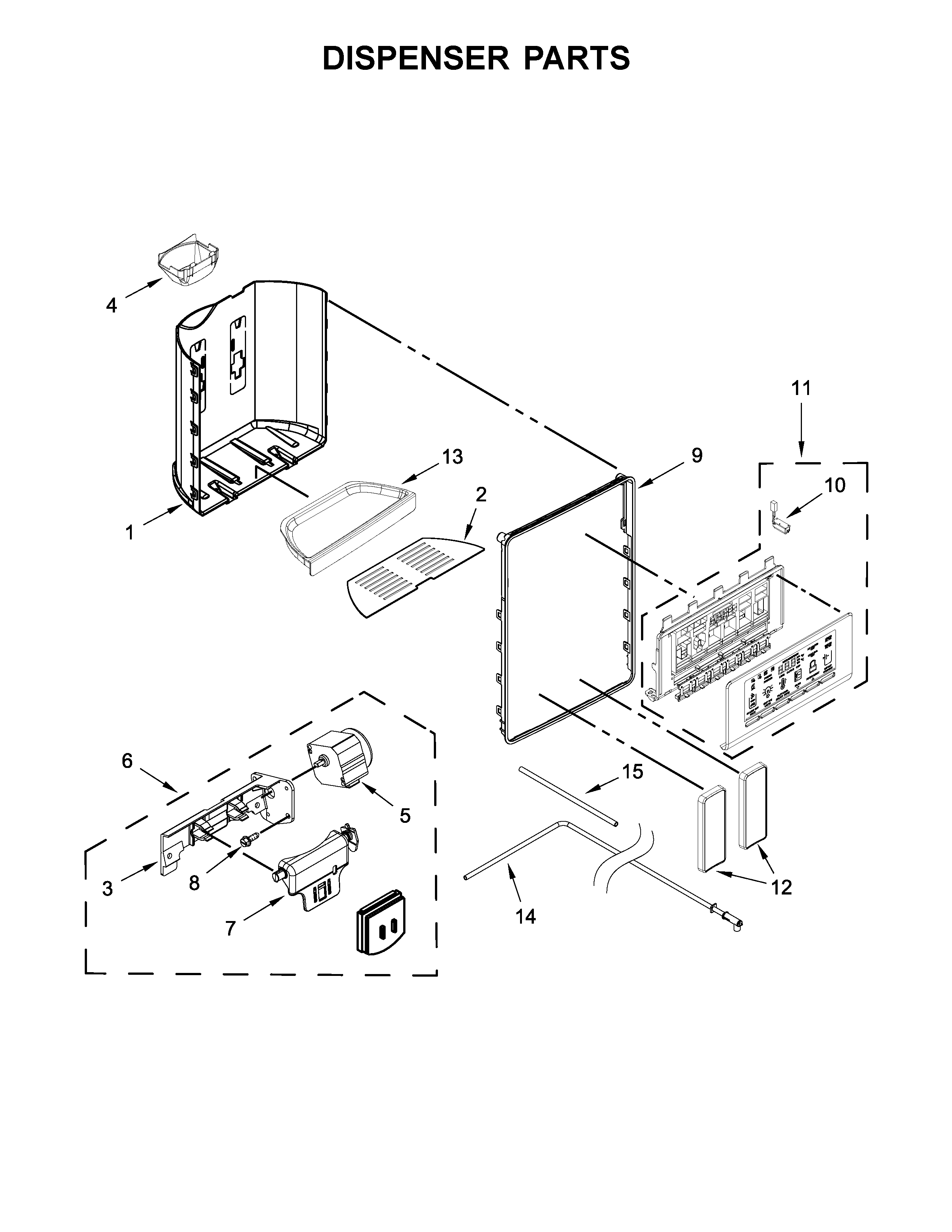 Whirlpool WRS970CIDE00 dispenser parts diagram