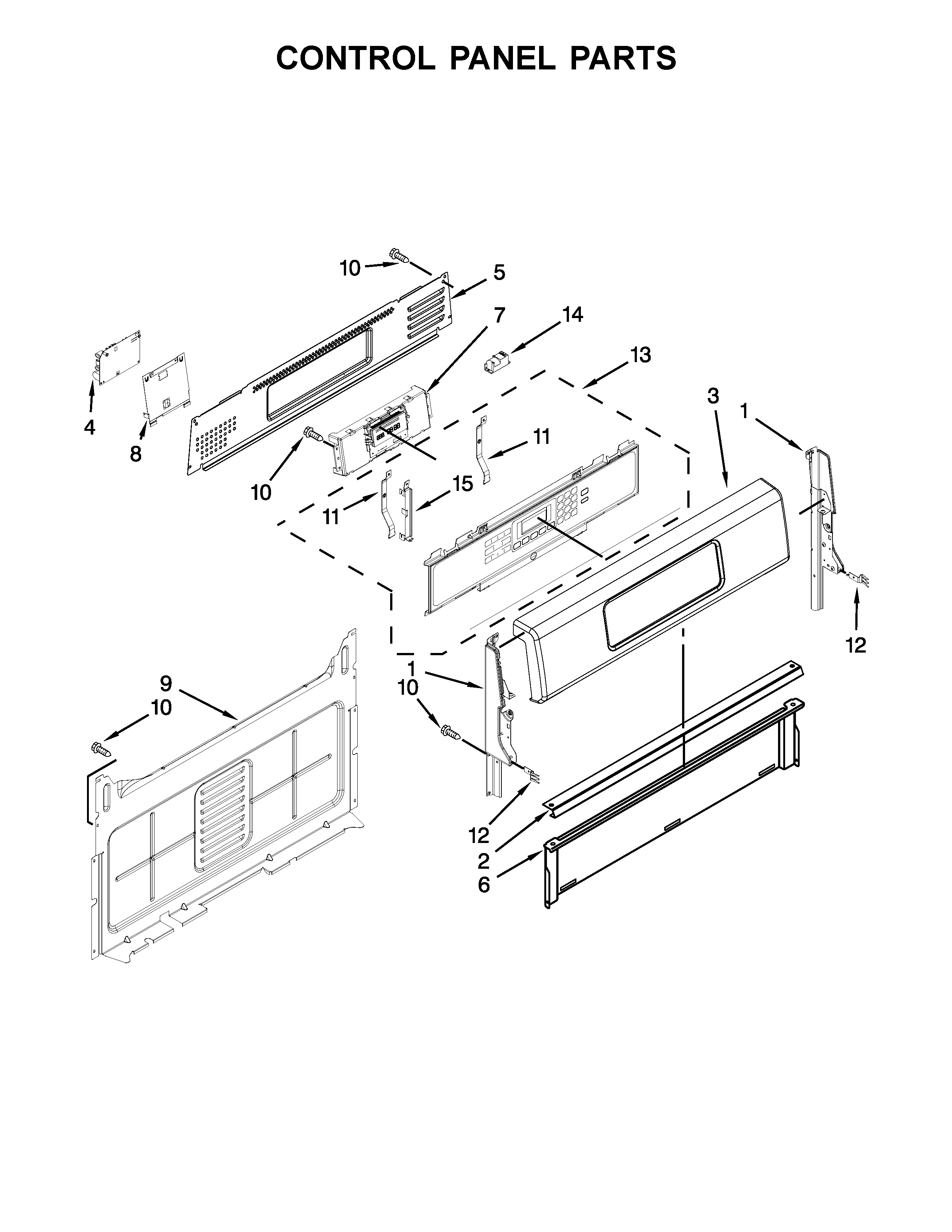 KitchenAid KGRS303BBL1 control panel parts diagram