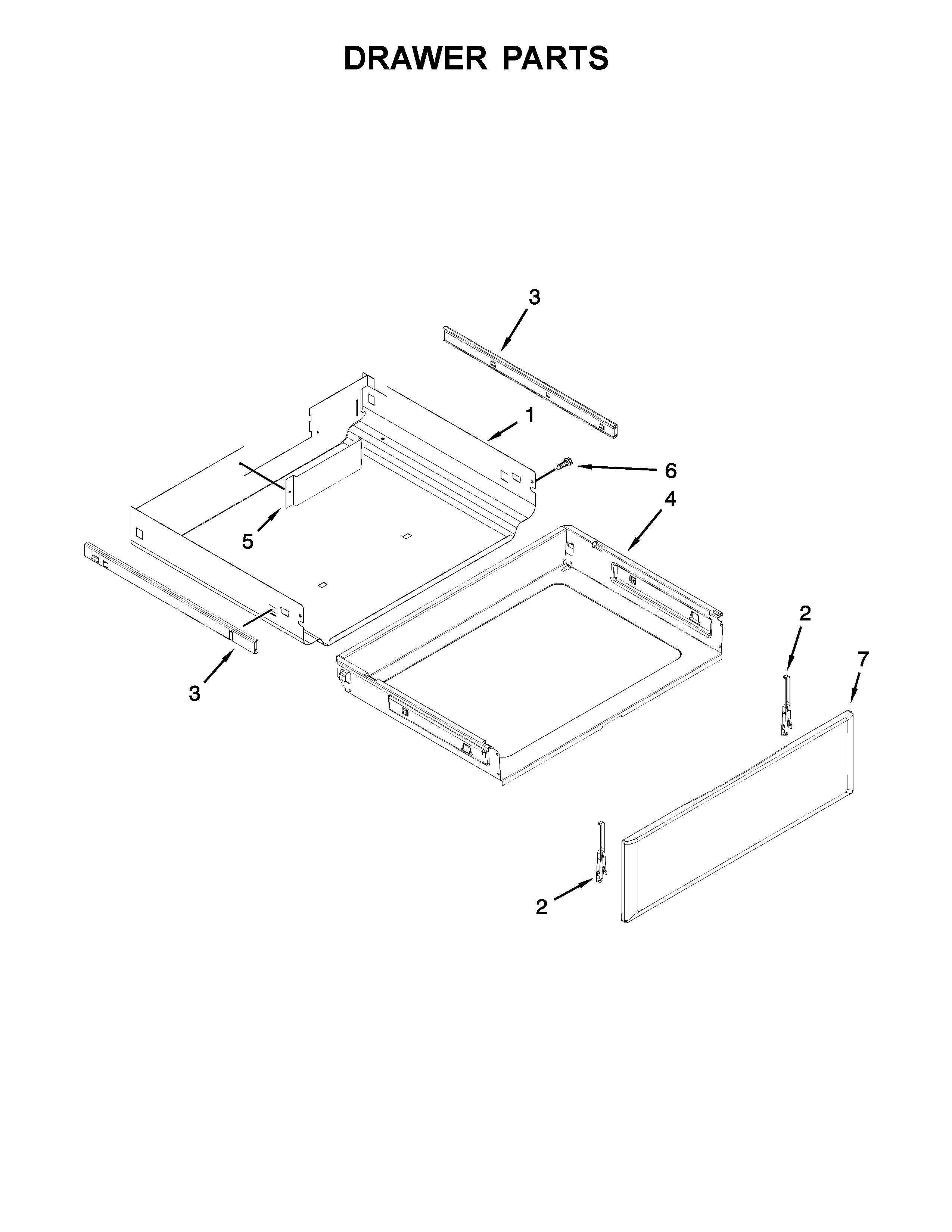 KitchenAid KGRS303BBL1 drawer parts diagram