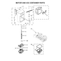 Whirlpool WRS571CIHZ00 motor and ice container parts diagram