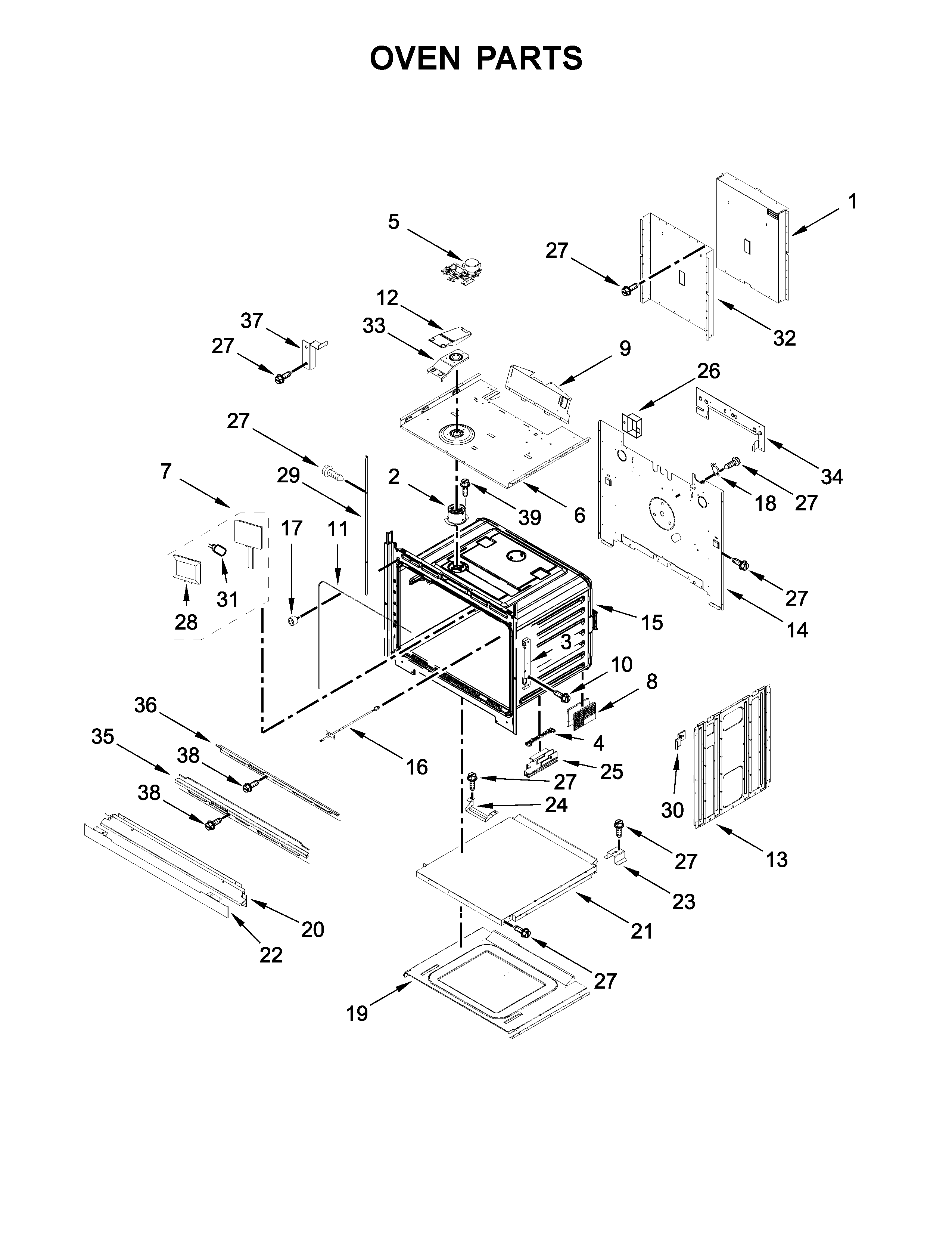 KitchenAid KODT100ESS02 oven parts diagram