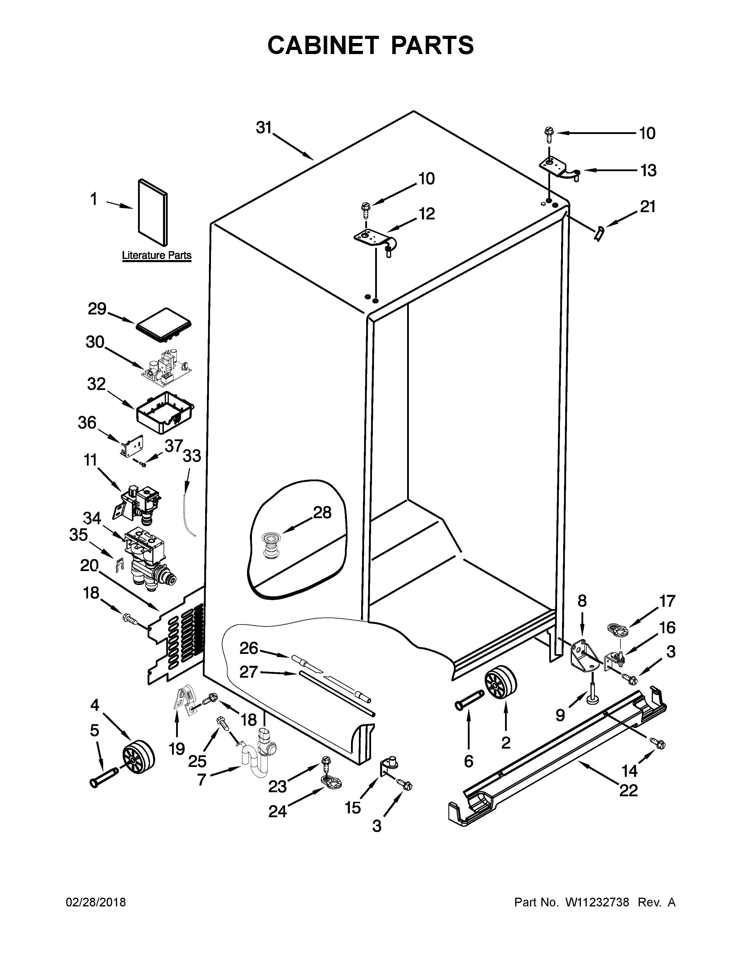 Maytag MSS26C6MFB01 cabinet parts diagram