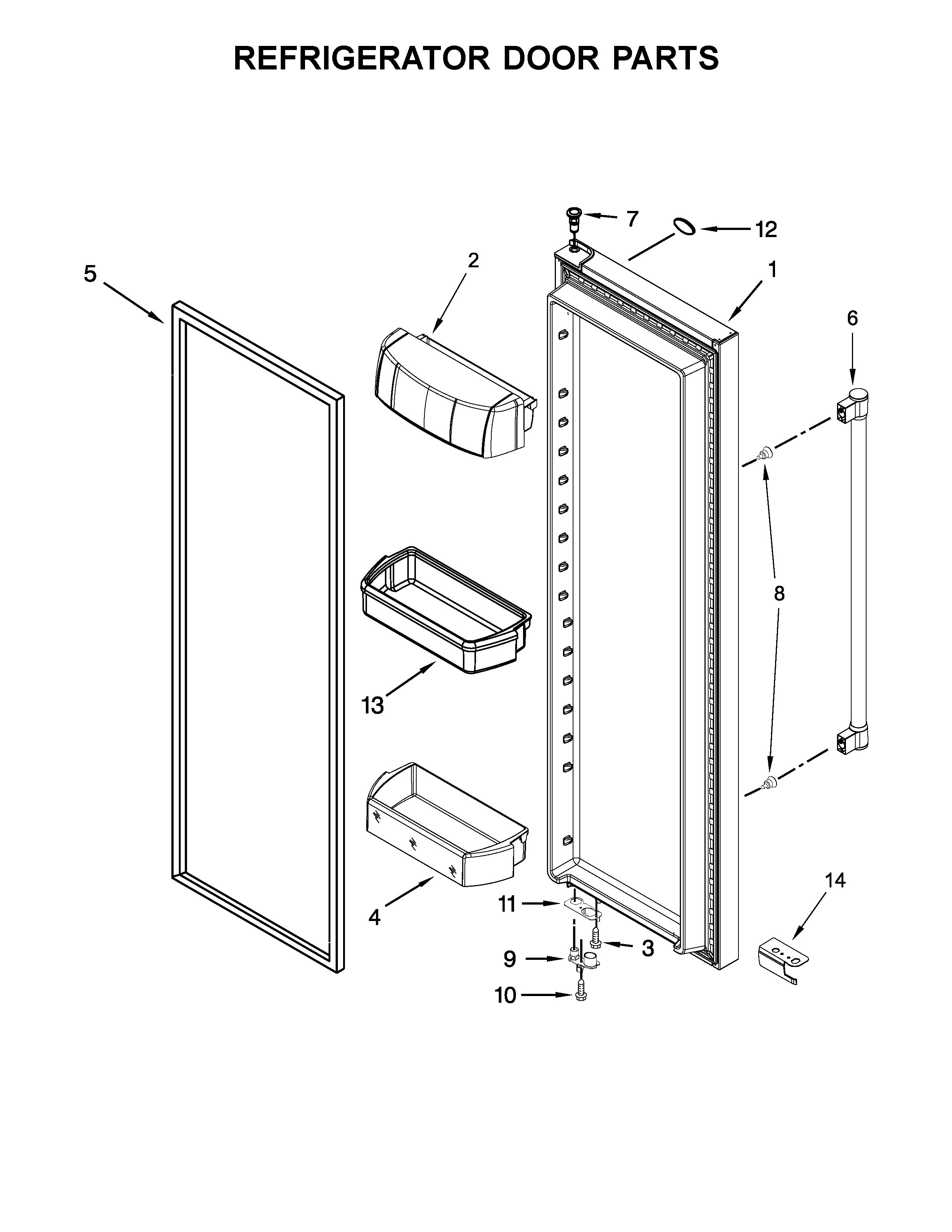 Maytag MSS26C6MFB01 refrigerator door parts diagram