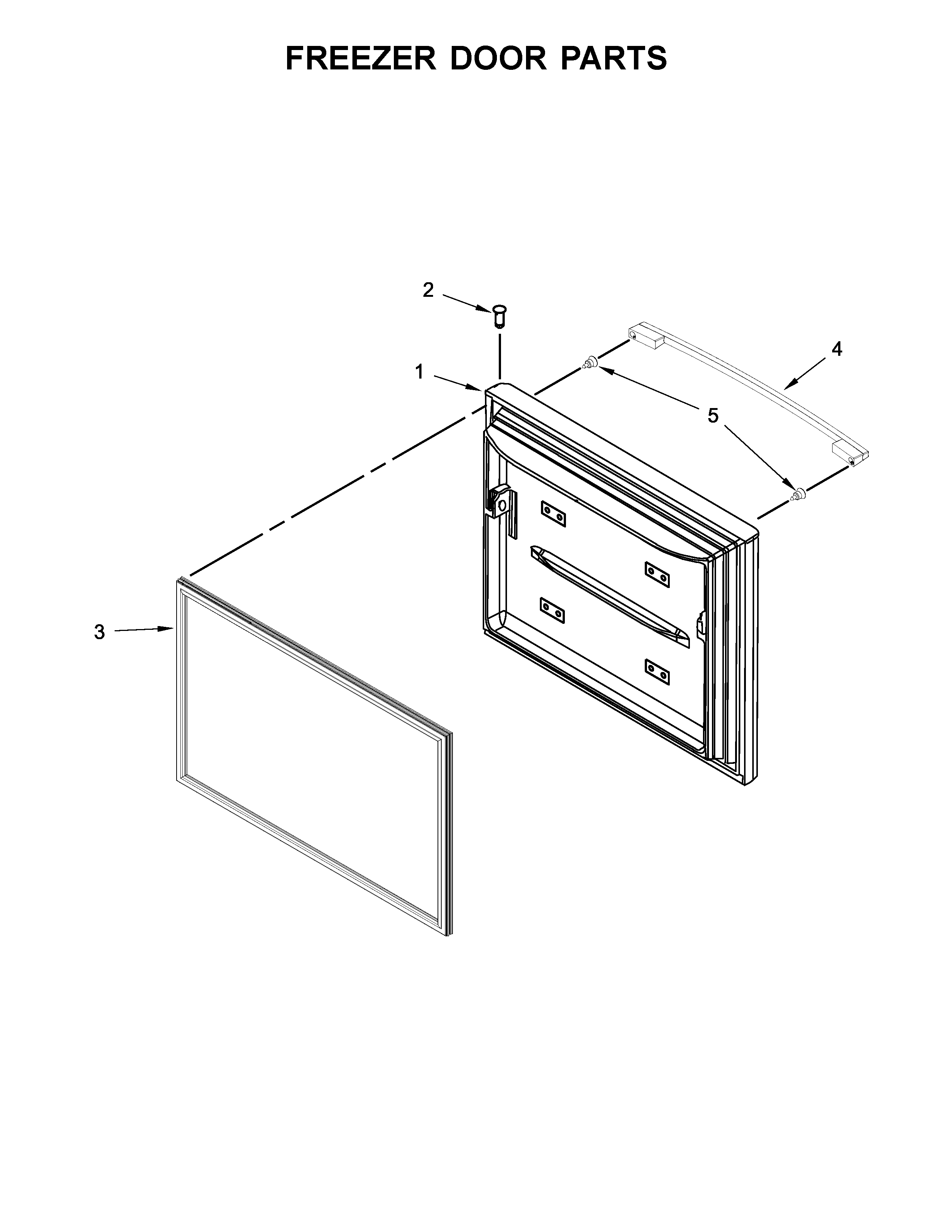 Whirlpool WRFA60SFHN00 freezer door parts diagram