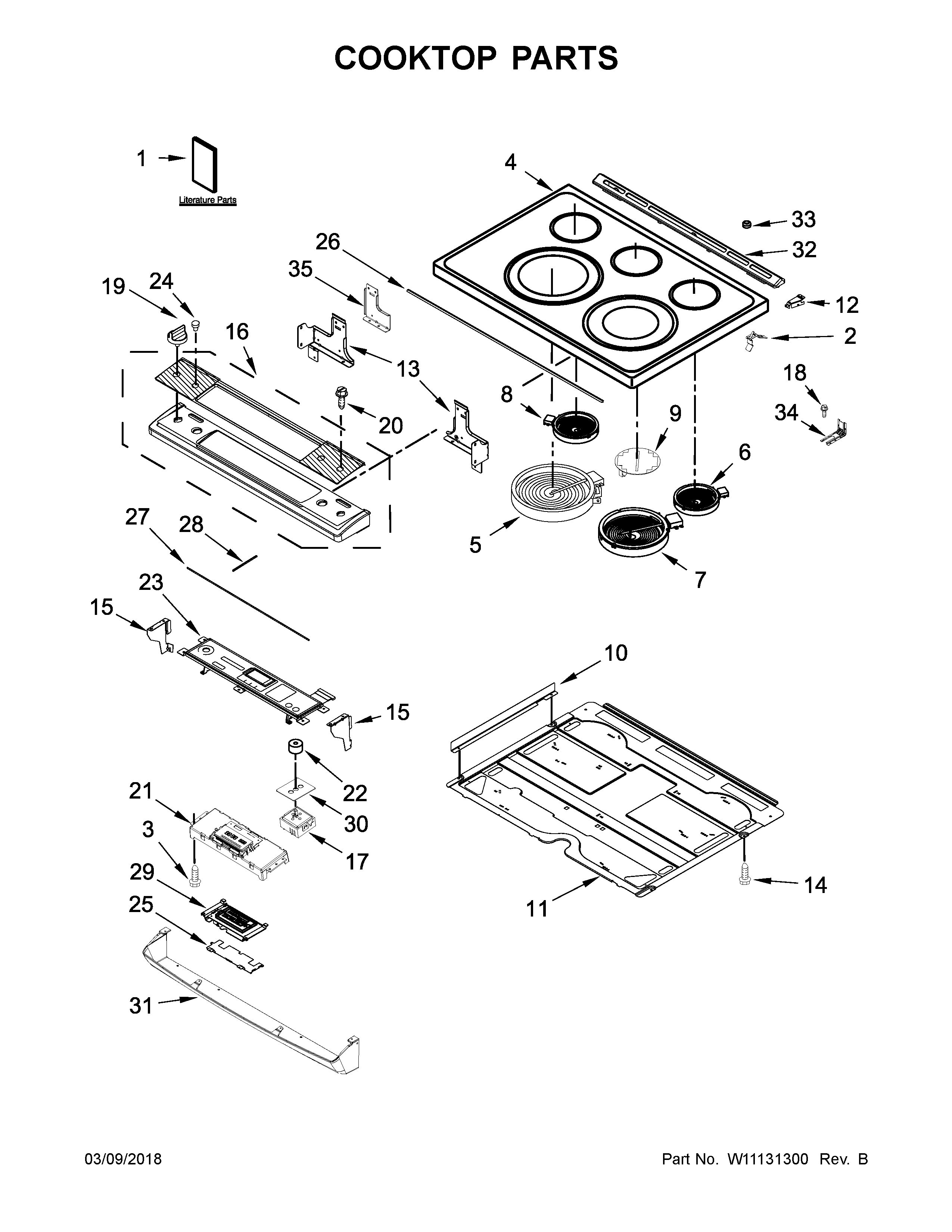 Maytag MES8800FZ1 cooktop parts diagram