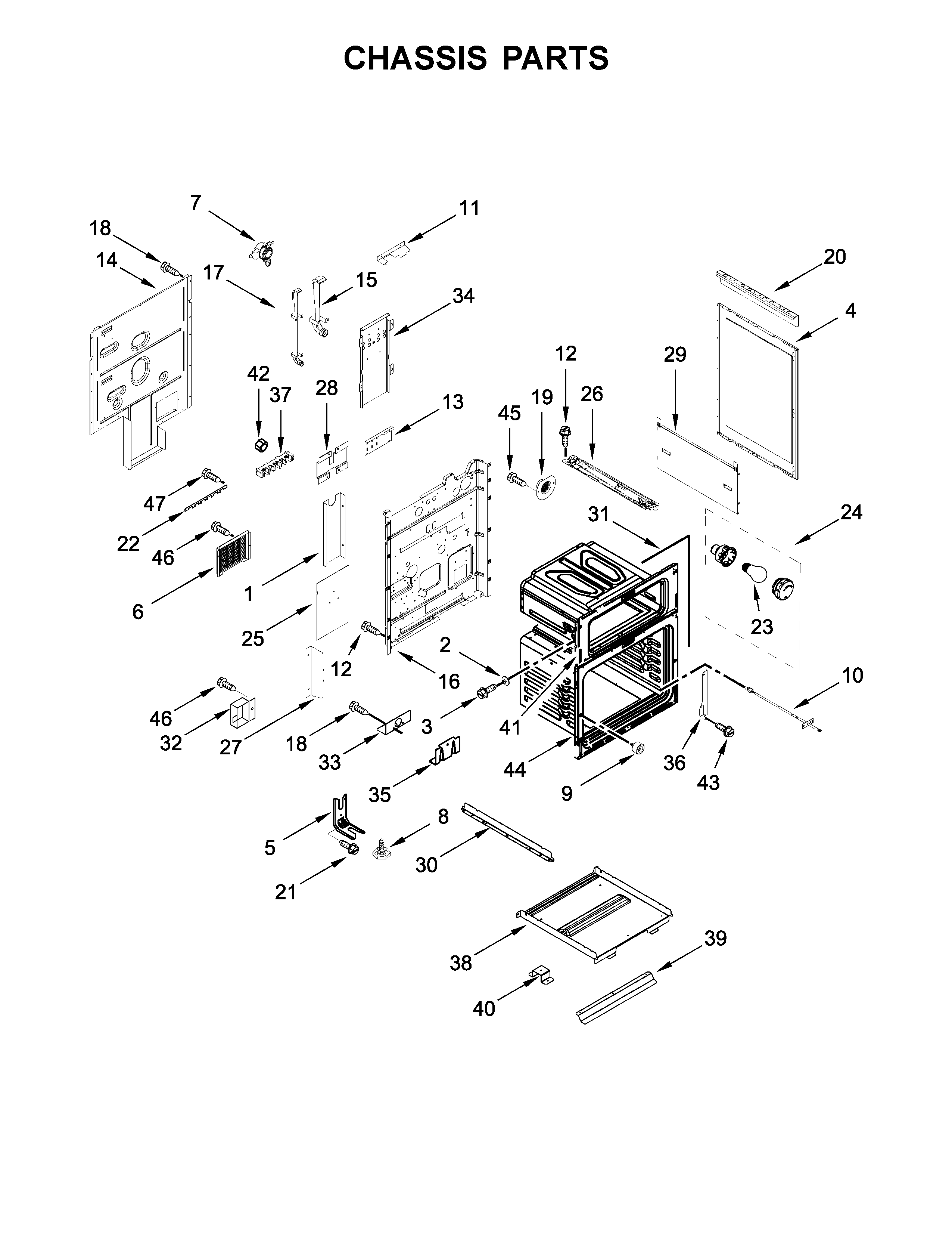 KitchenAid KFED500EWH03 chassis parts diagram