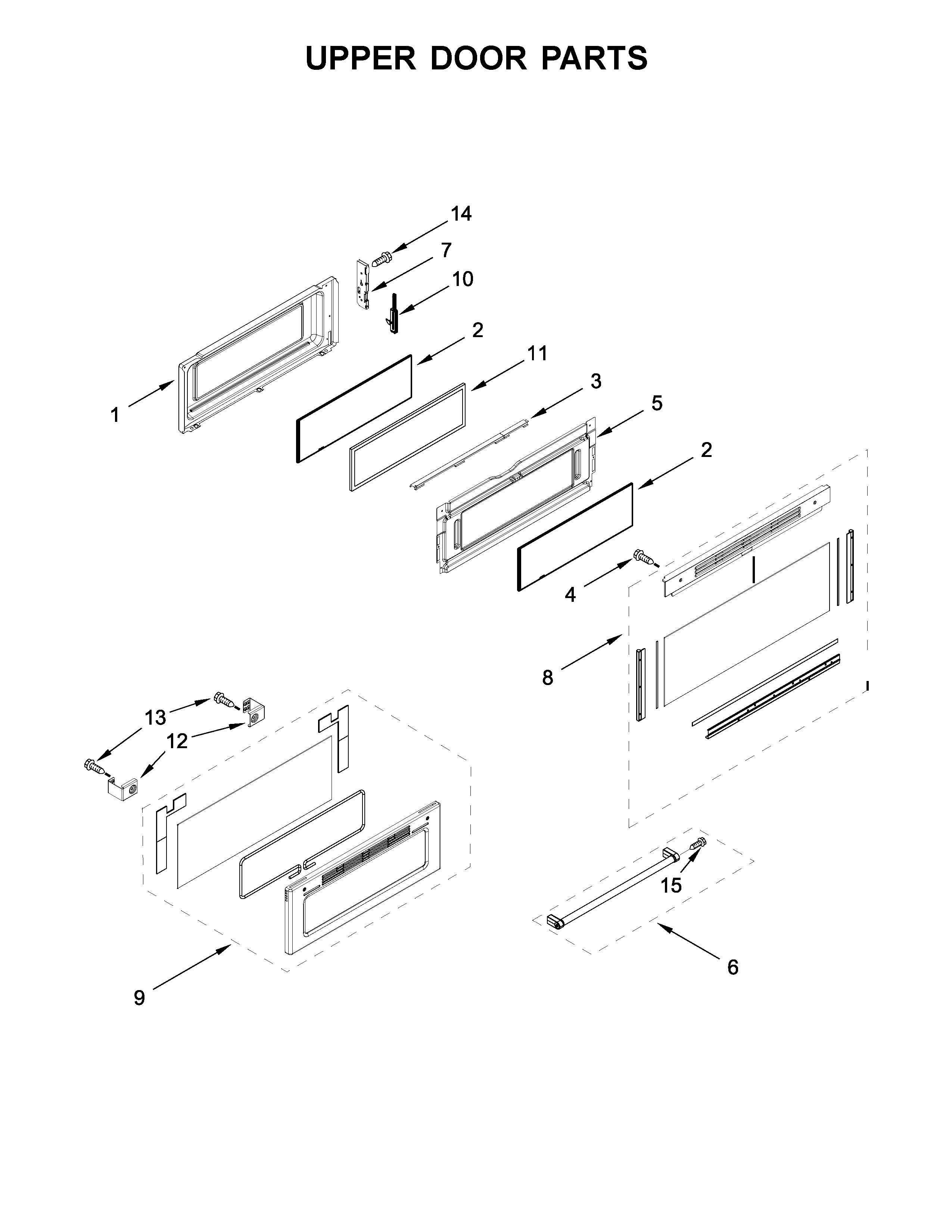 KitchenAid KFED500EWH03 upper door parts diagram