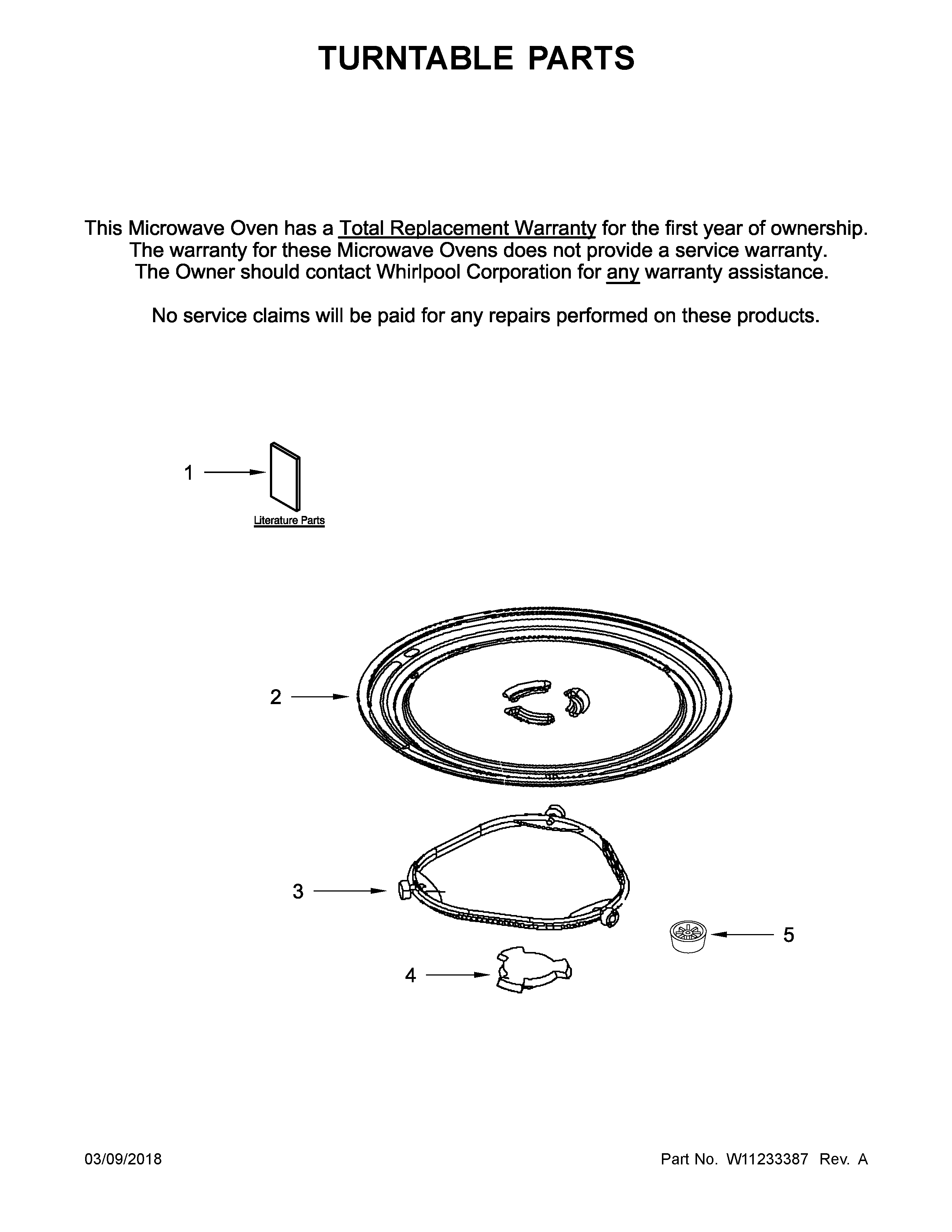 KitchenAid KMCS3022GSS0 turntable parts diagram