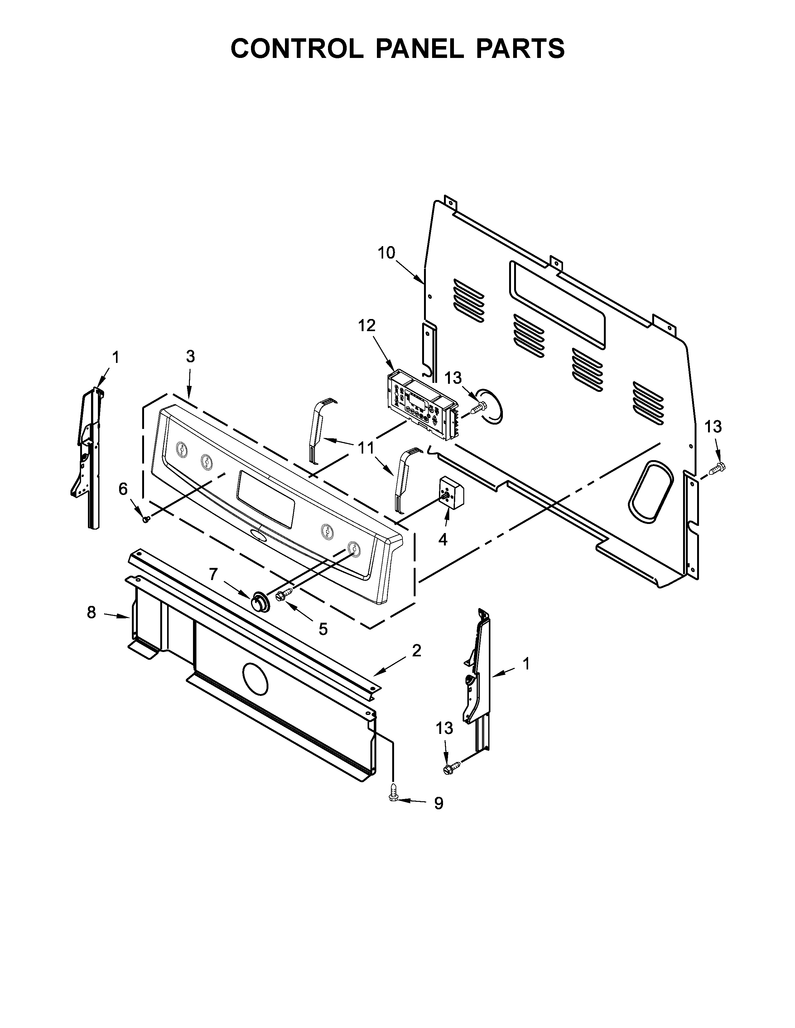 Ikea IES350XW5 control panel parts diagram