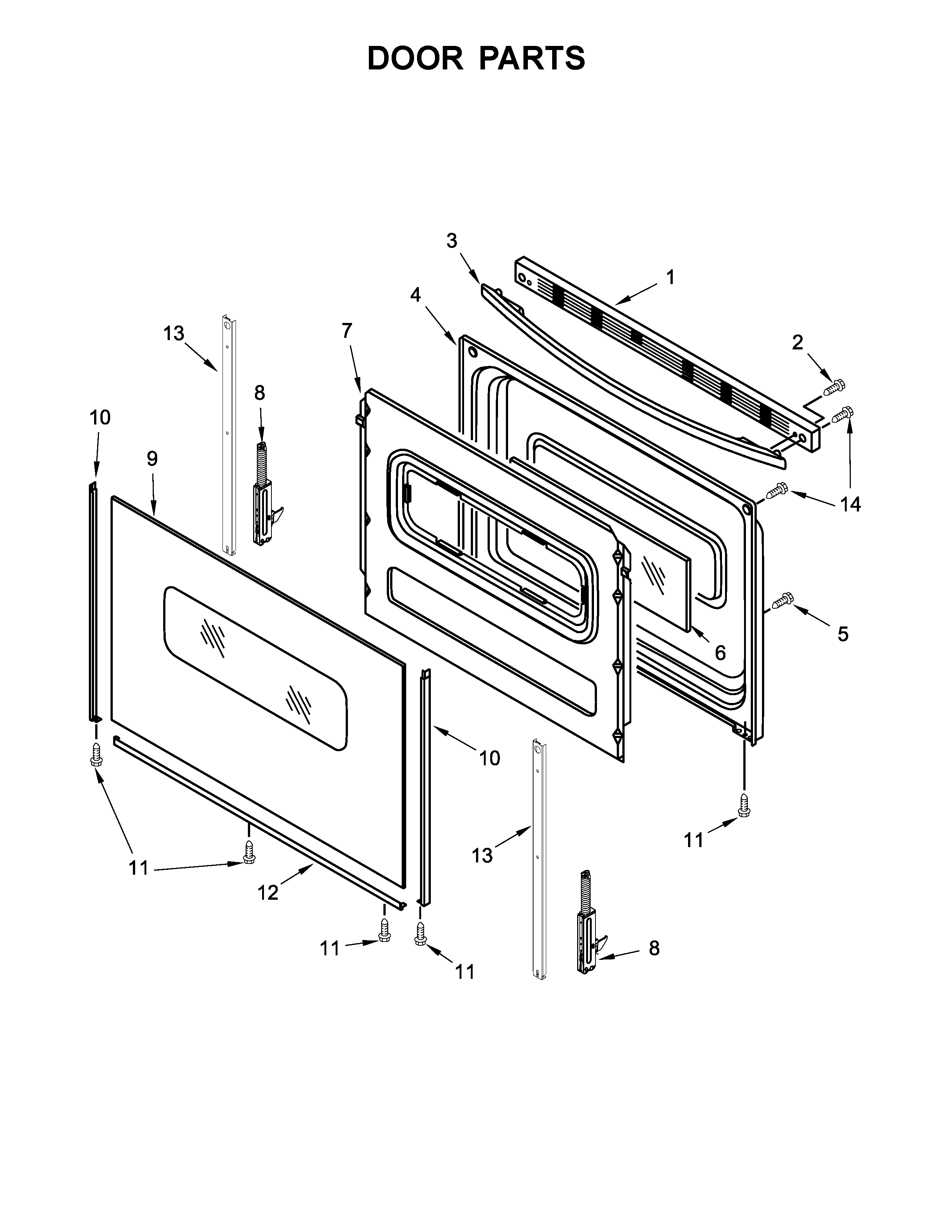 Ikea IES350XW5 door parts diagram