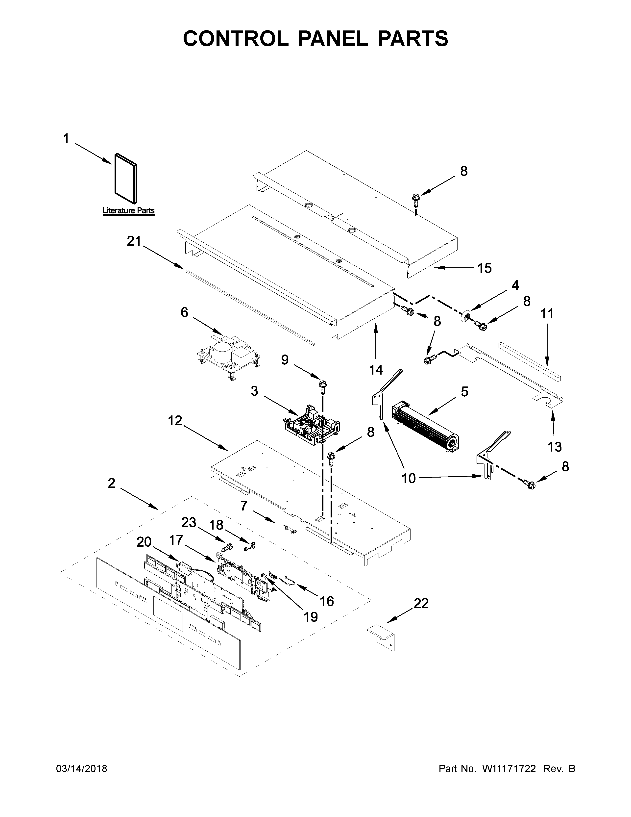 Jenn-Air JJW3430DB02 control panel parts diagram