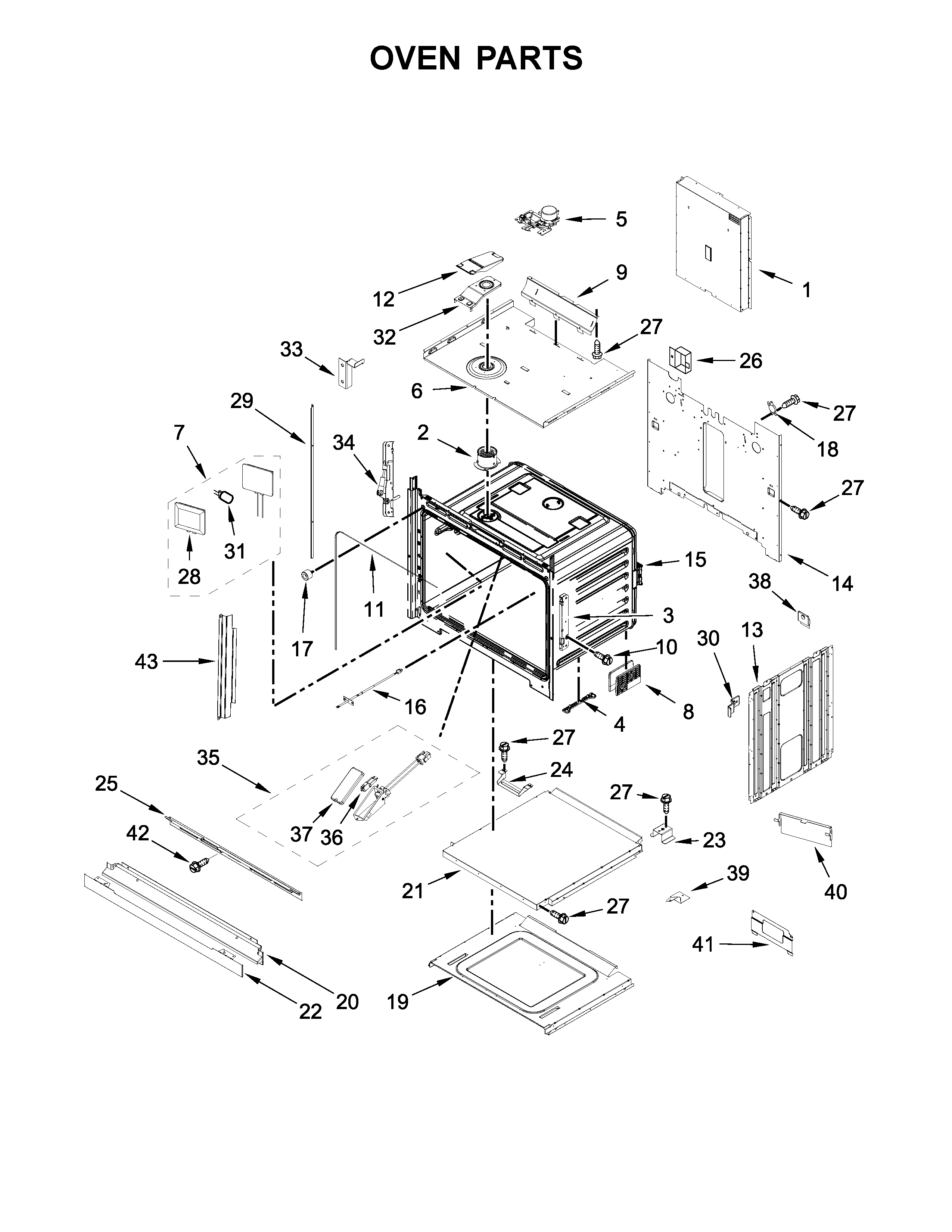 Jenn-Air JJW3430DB02 oven parts diagram