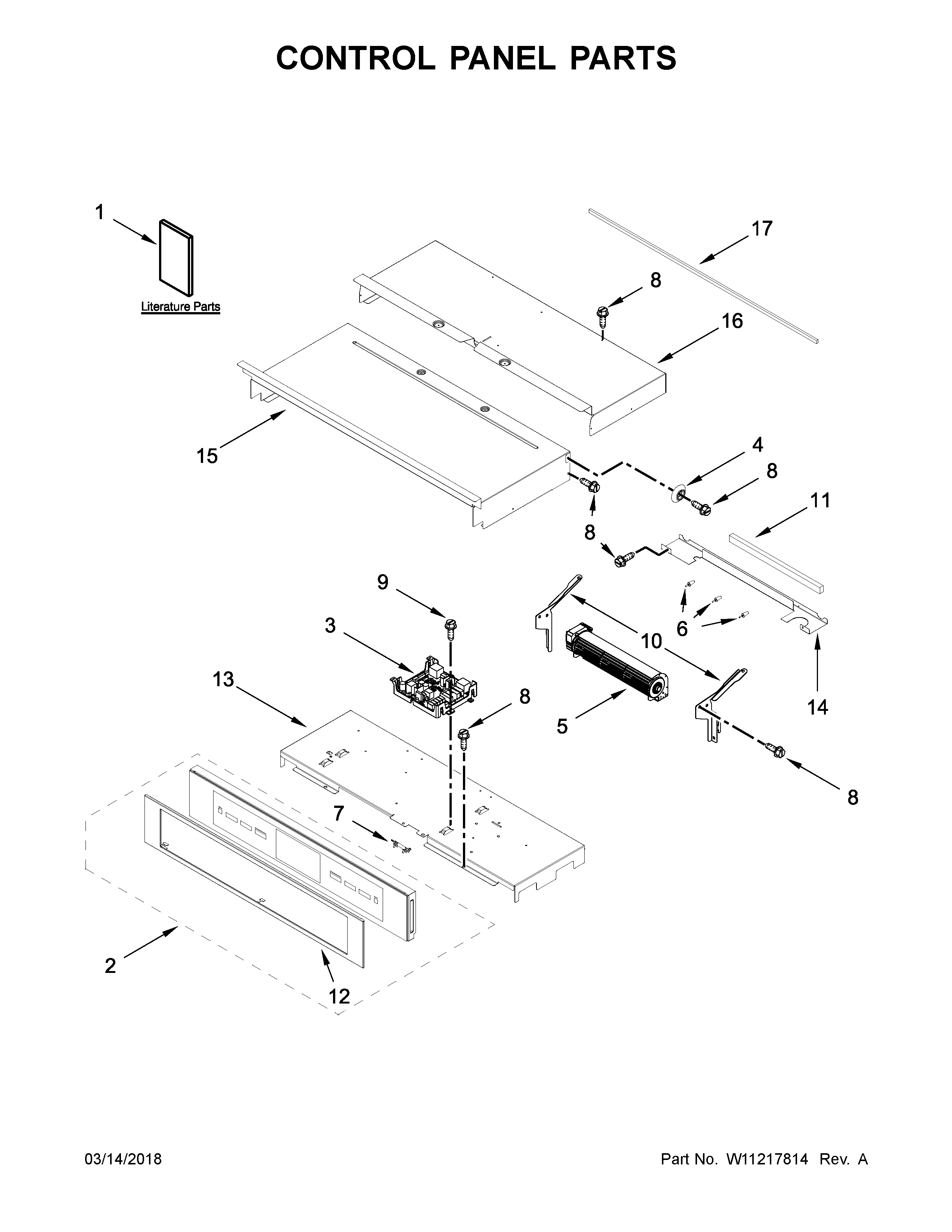 Jenn-Air JJW2730DS02 control panel parts diagram