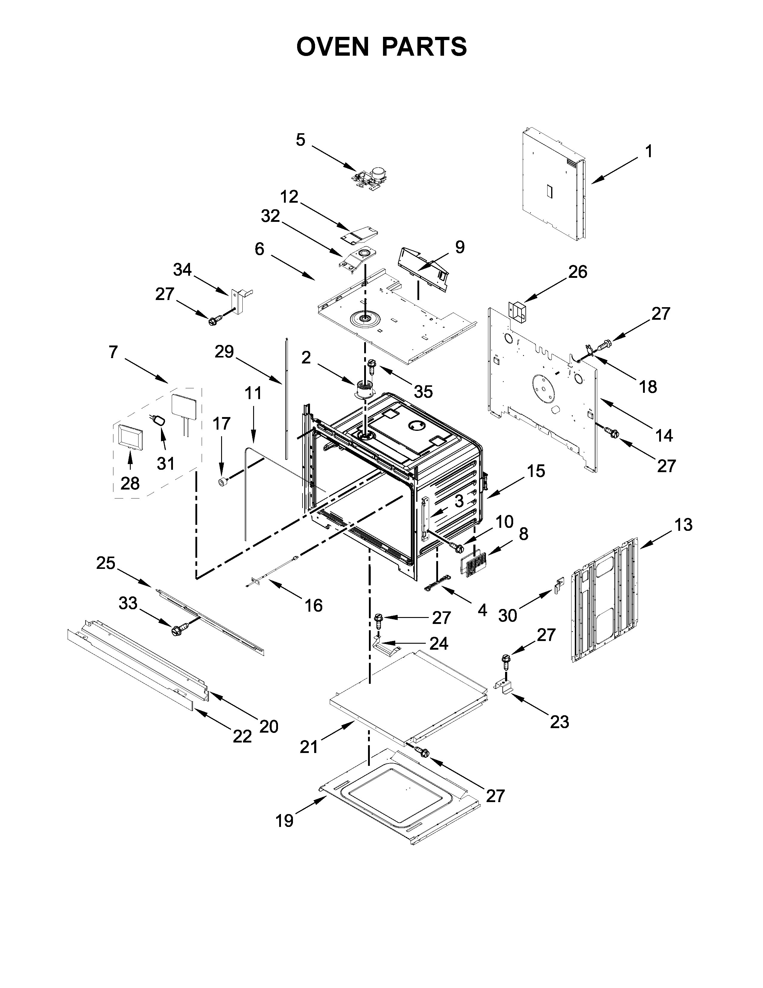 KitchenAid KOST107ESS02 oven parts diagram