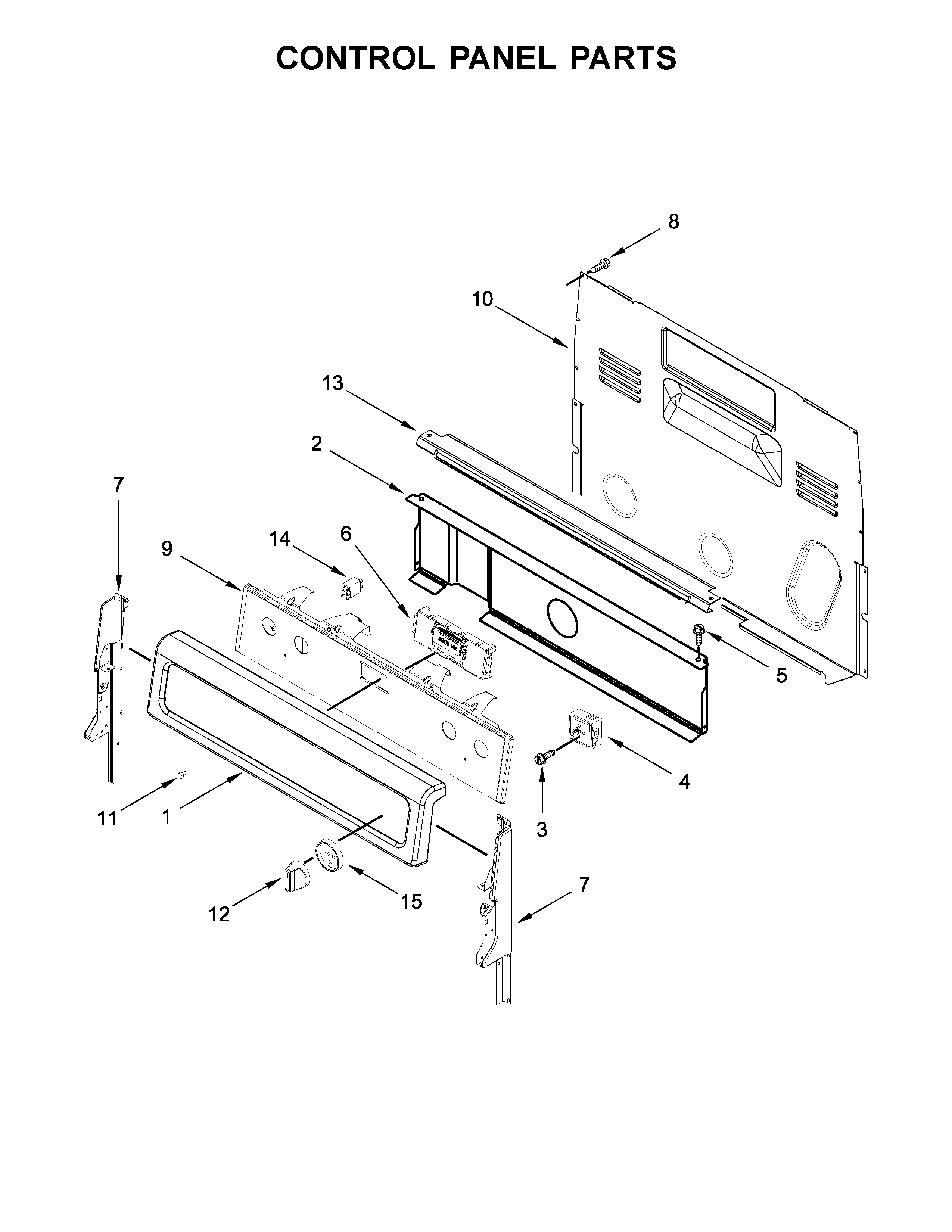 Whirlpool WFE770H0FZ2 control panel parts diagram