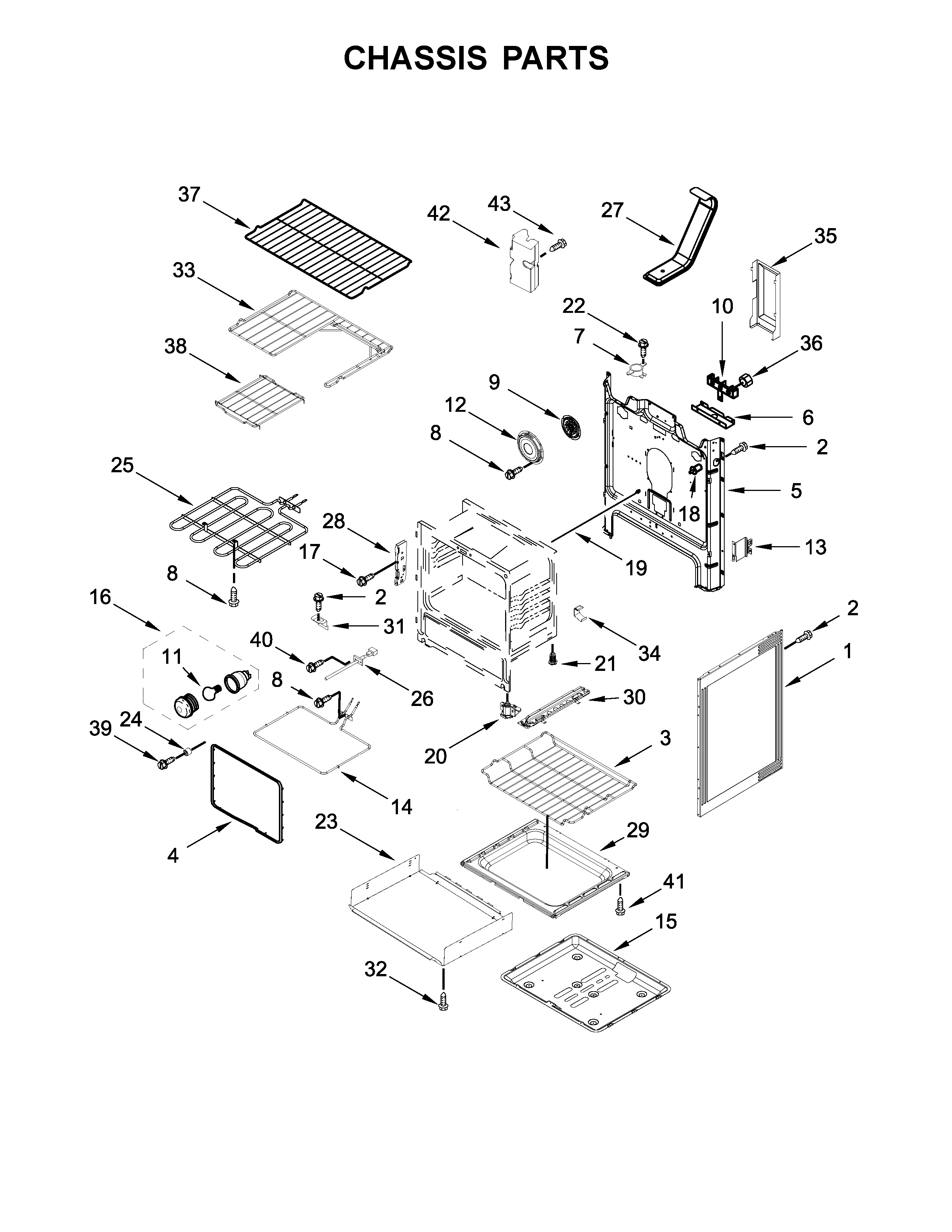 Whirlpool WFE770H0FZ2 chassis parts diagram