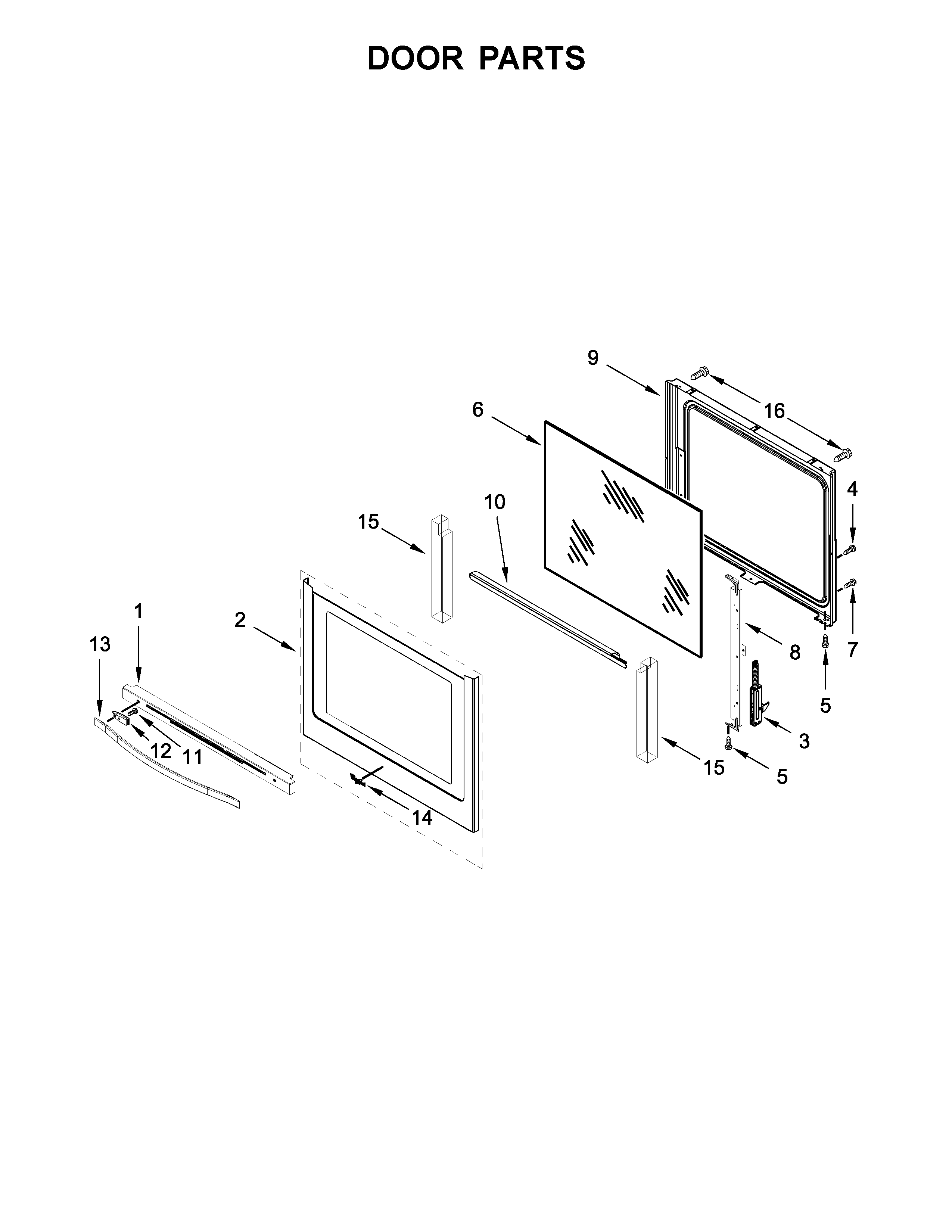 Whirlpool WFE770H0FZ2 door parts diagram