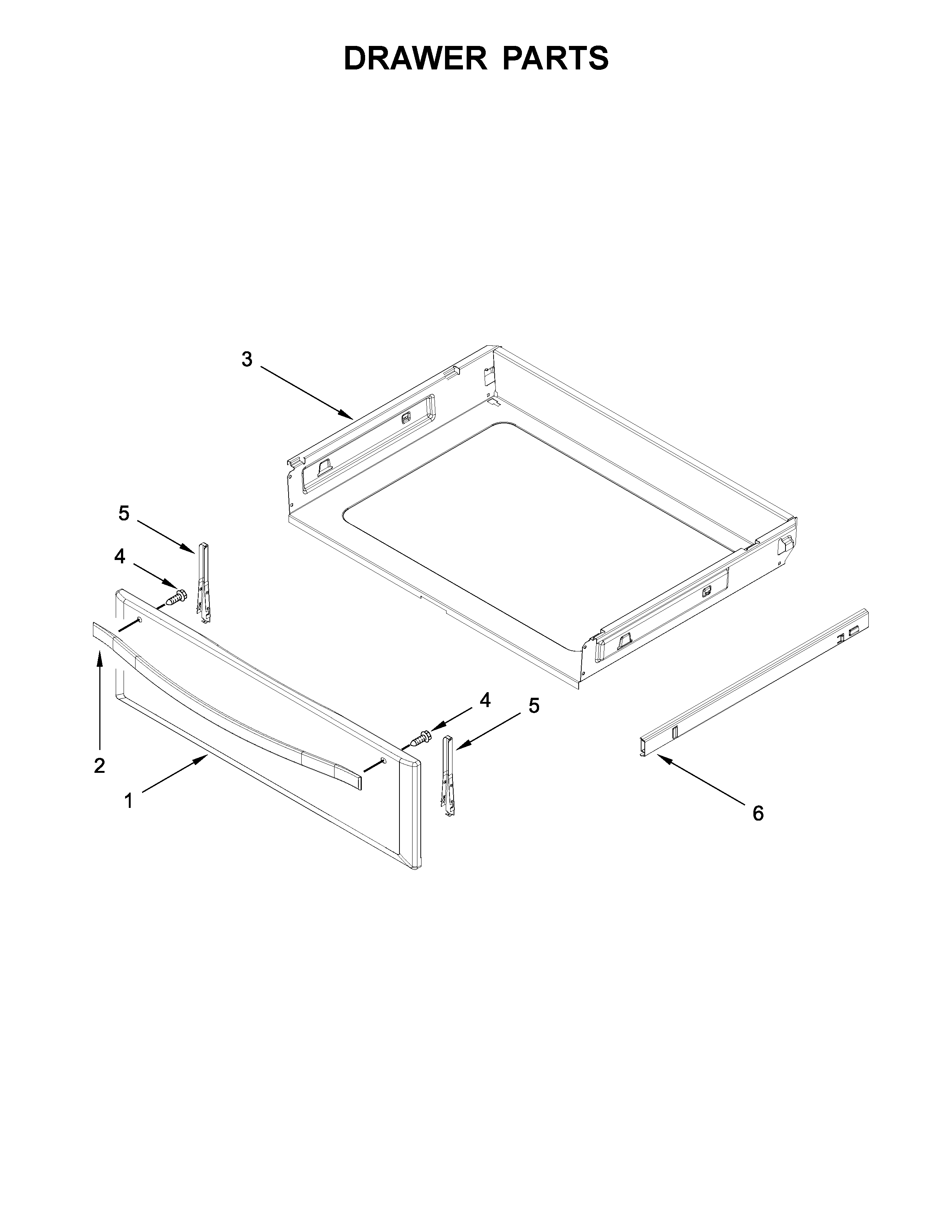 Whirlpool WFE770H0FZ2 drawer parts diagram