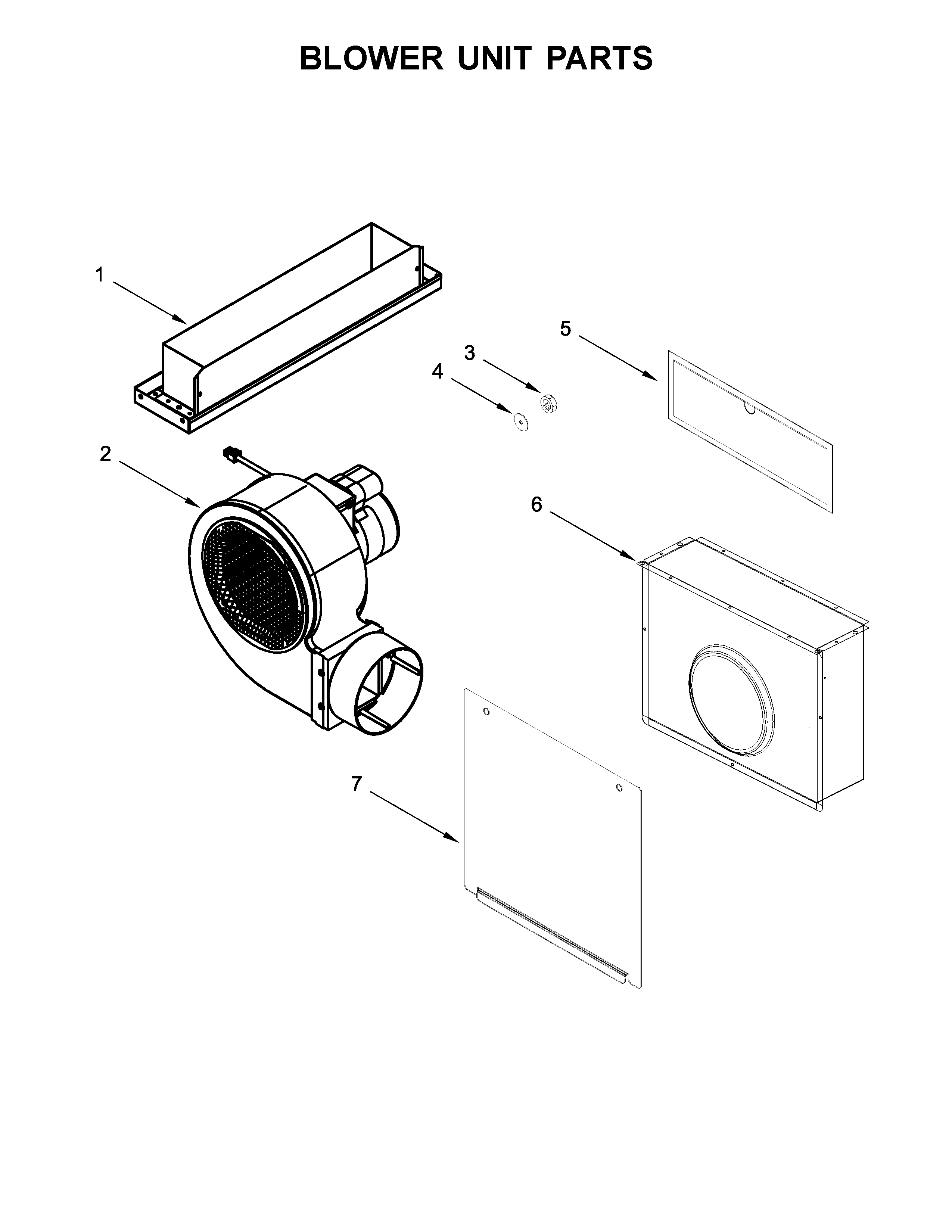 KitchenAid KCED600GSS01 blower unit parts diagram