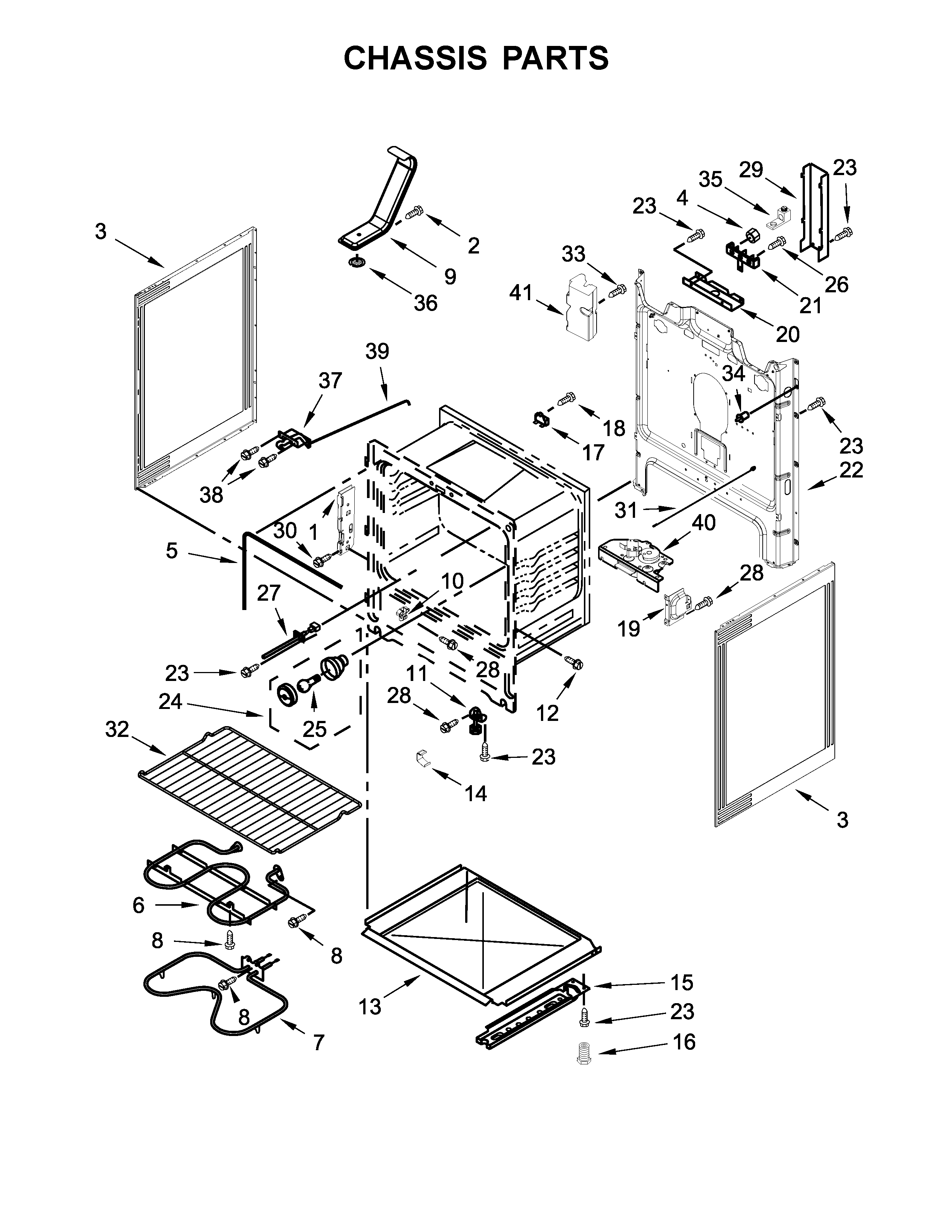 Whirlpool WFE510S0HB0 chassis parts diagram